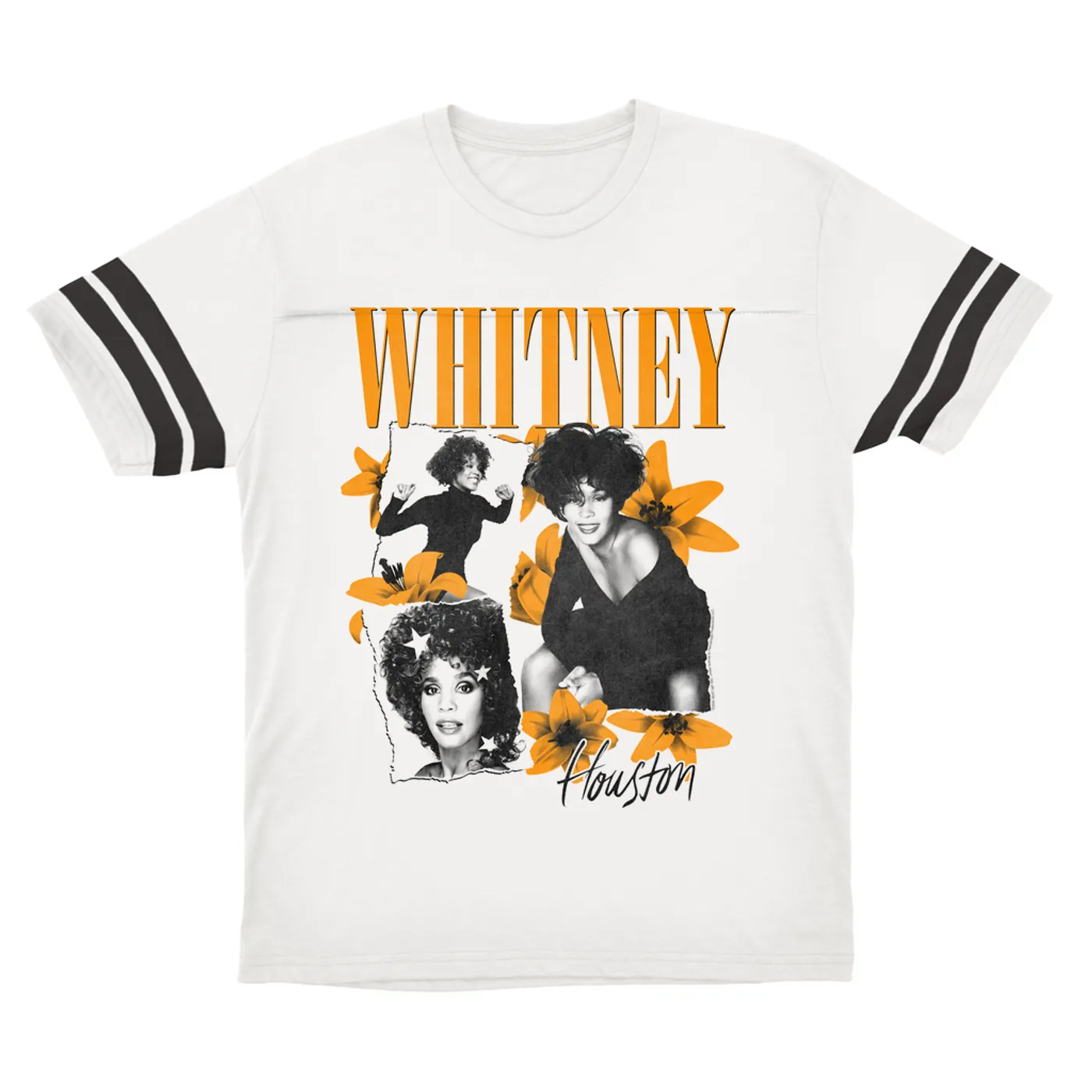 Whitney Houston T-Shirt | Marigold Lily Stargazer Design (Merchbar Exclusive) Whitney Houston Football Shirt