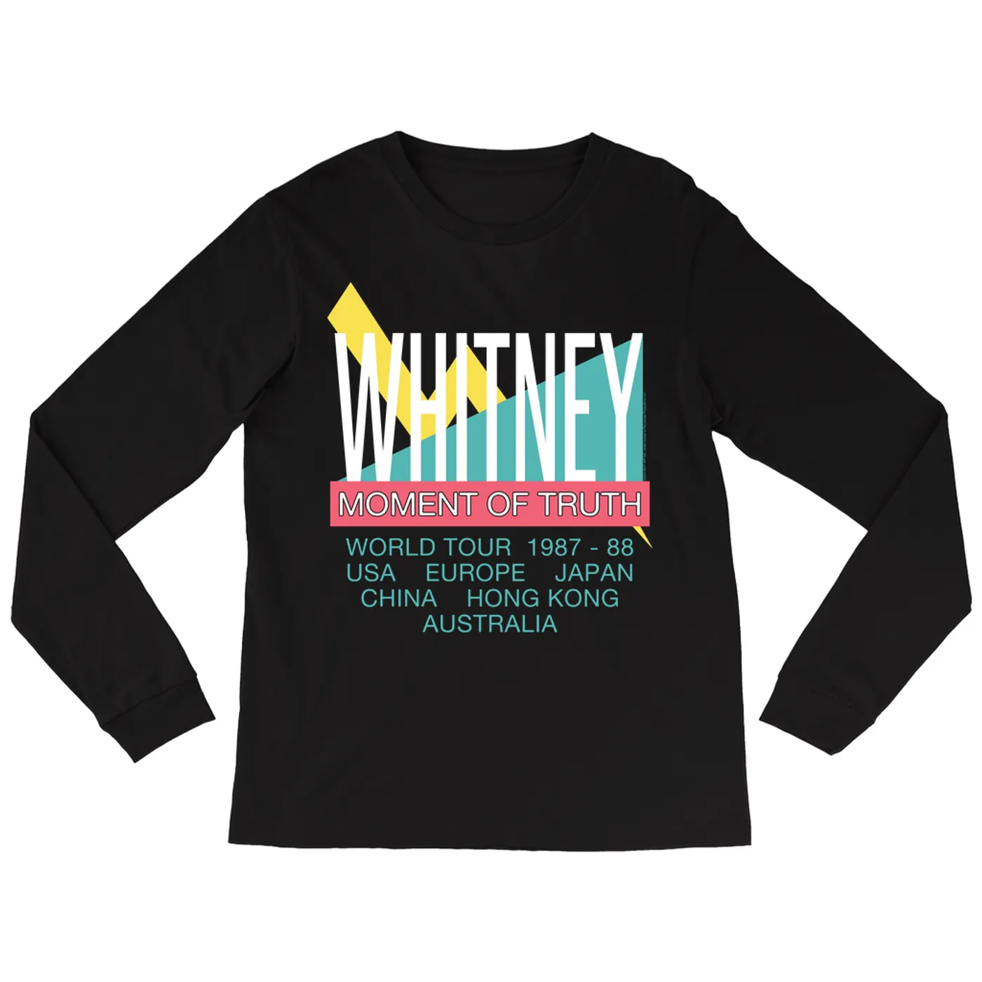 Whitney Houston Long Sleeve Shirt | Moment Of Truth World Tour 1987 - 88 Whitney Houston Shirt