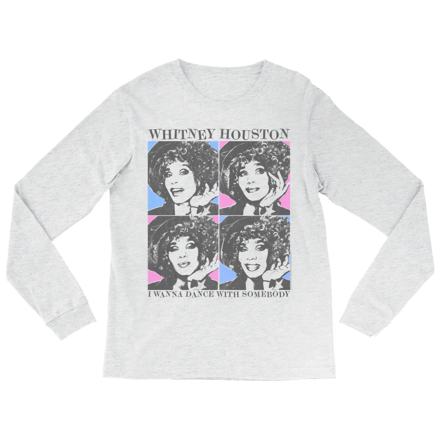 Whitney Houston Long Sleeve Shirt | I Wanna Dance Colorful Pop Art Whitney Houston Shirt