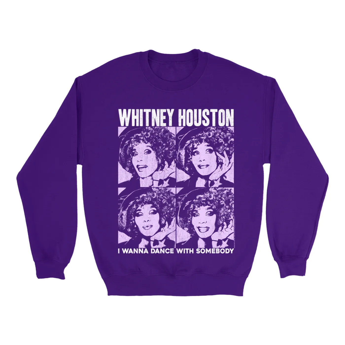 Whitney Houston Sweatshirt | I Wanna Dance Purple Pop Art Whitney Houston Sweatshirt