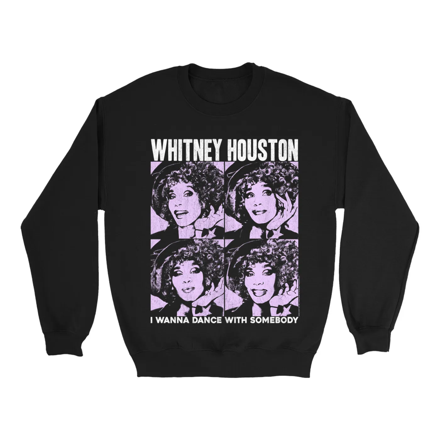 Whitney Houston Sweatshirt | I Wanna Dance Purple Pop Art Whitney Houston Sweatshirt