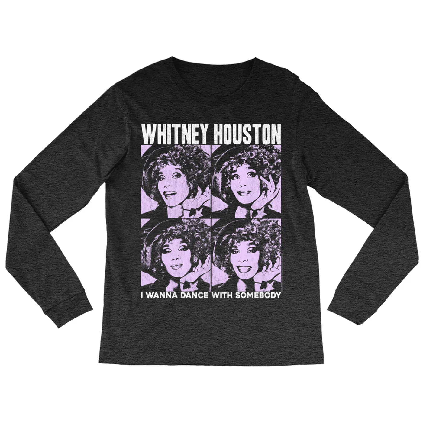 Whitney Houston Long Sleeve Shirt | I Wanna Dance Purple Pop Art Whitney Houston Shirt
