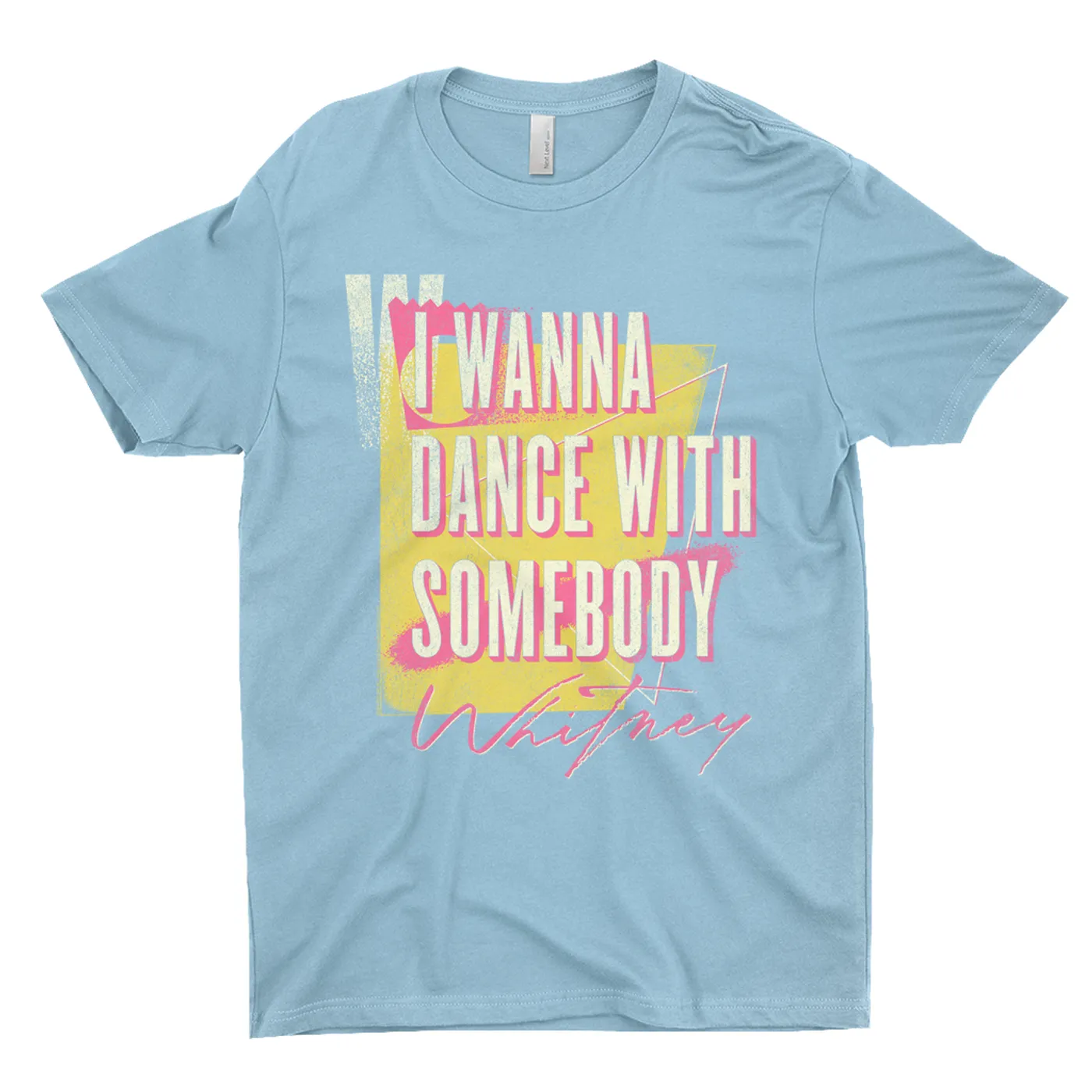 Whitney Houston T-Shirt | I Wanna Dance Pink Yellow Whitney Houston Dark Shirt