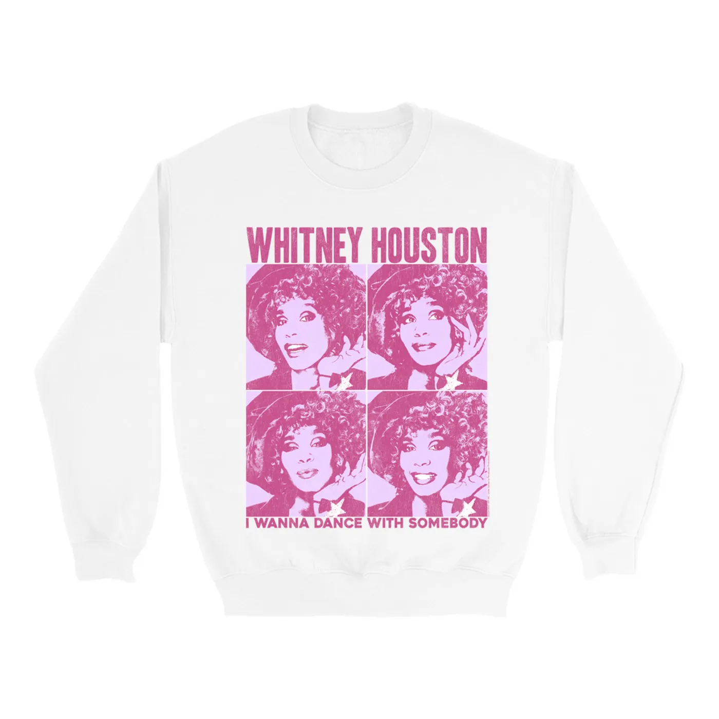 Whitney Houston Sweatshirt | I Wanna Dance Pink Pop Art Whitney Houston Sweatshirt