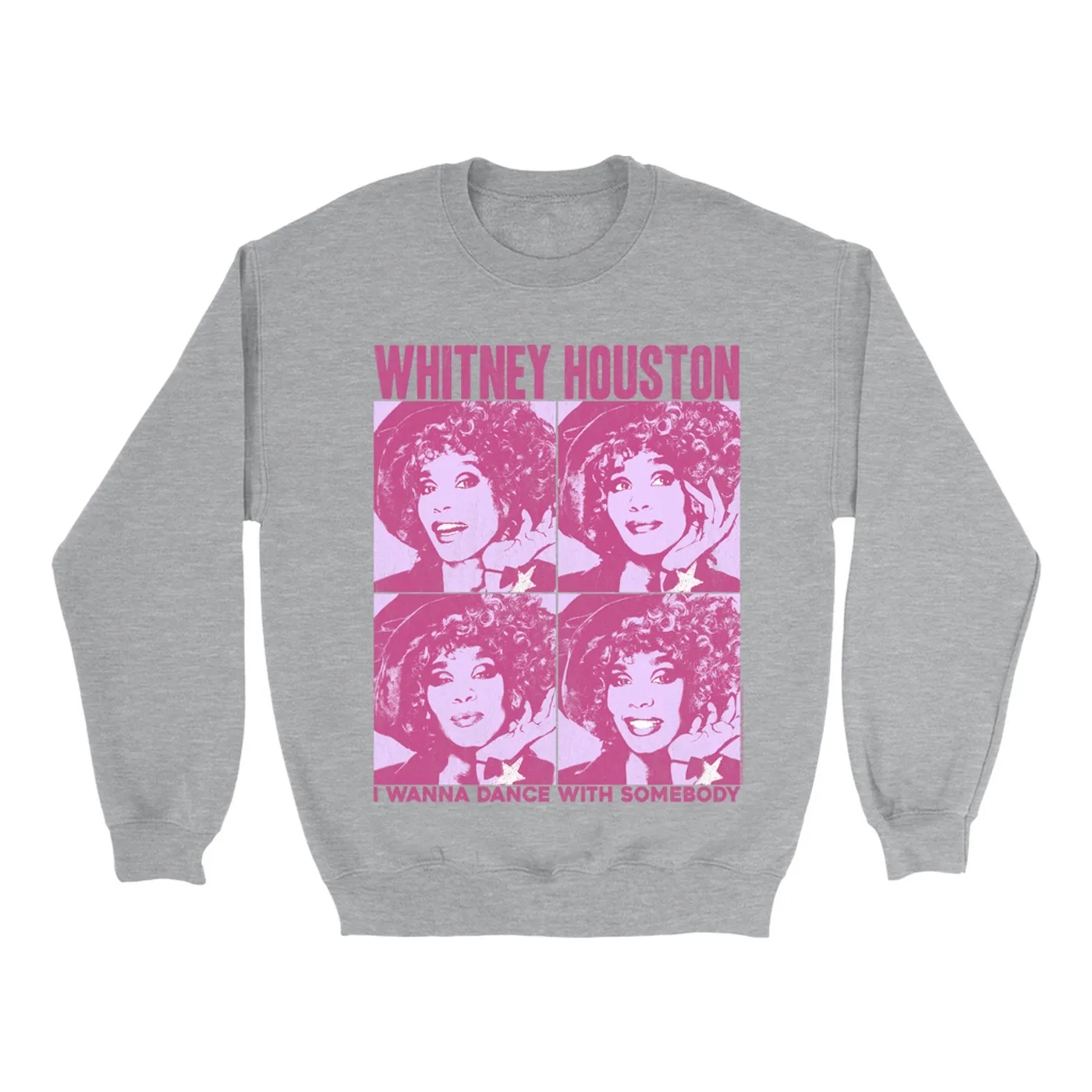 Whitney Houston Sweatshirt | I Wanna Dance Pink Pop Art Whitney Houston Sweatshirt