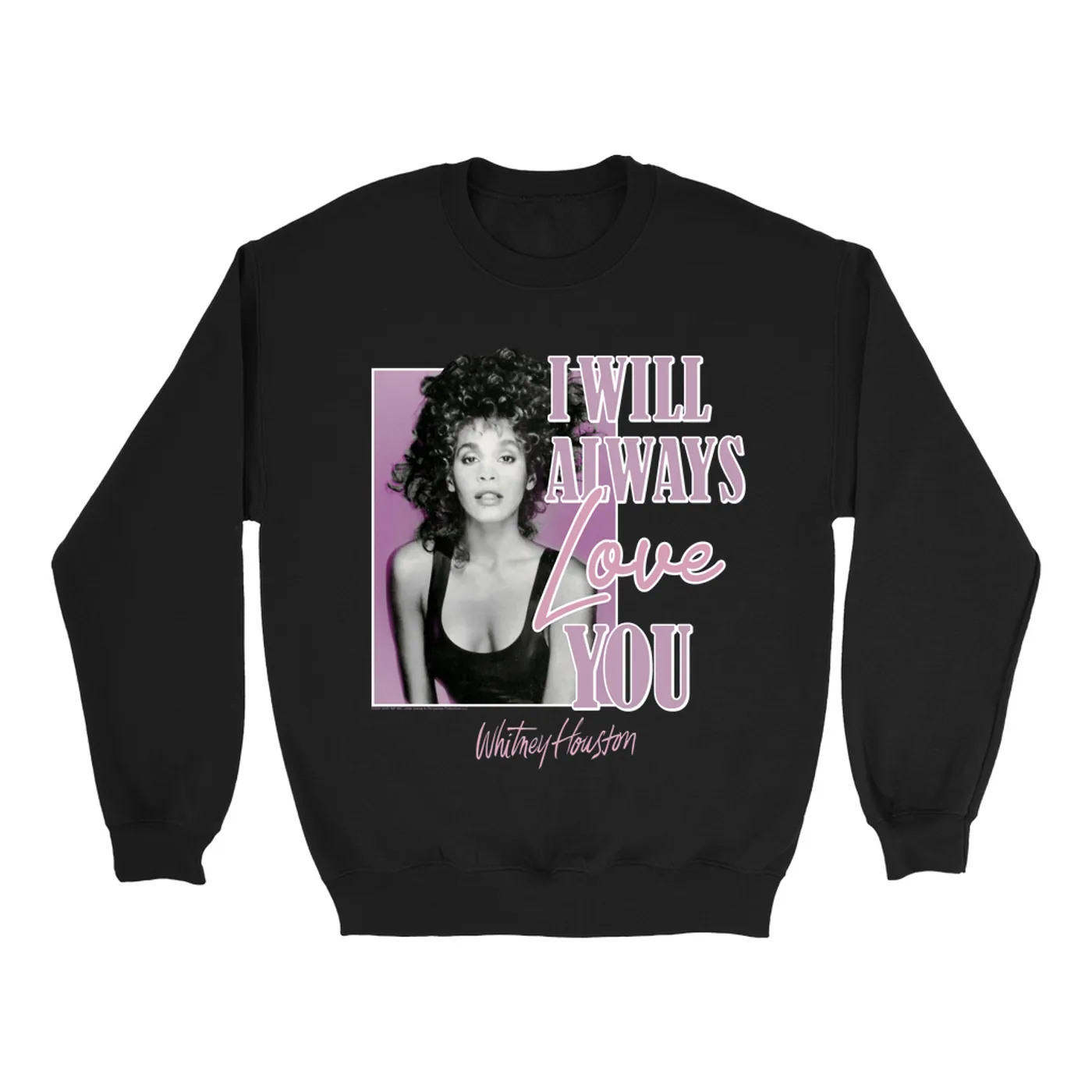 Whitney Houston Sweatshirt | Purple I Will Always Love You Design Whitney Houston Sweatshirt