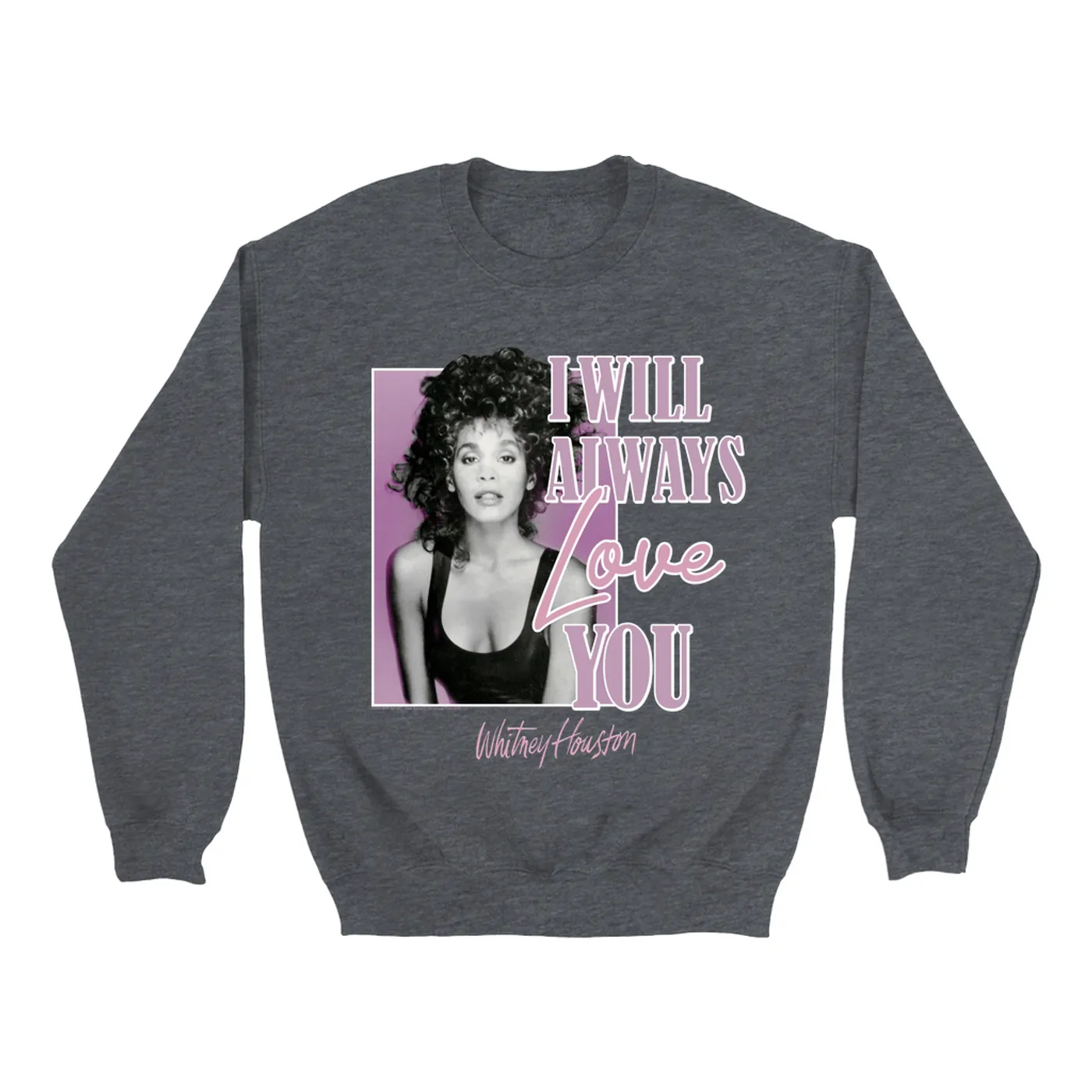 Whitney Houston Sweatshirt | Purple I Will Always Love You Design Whitney Houston Sweatshirt