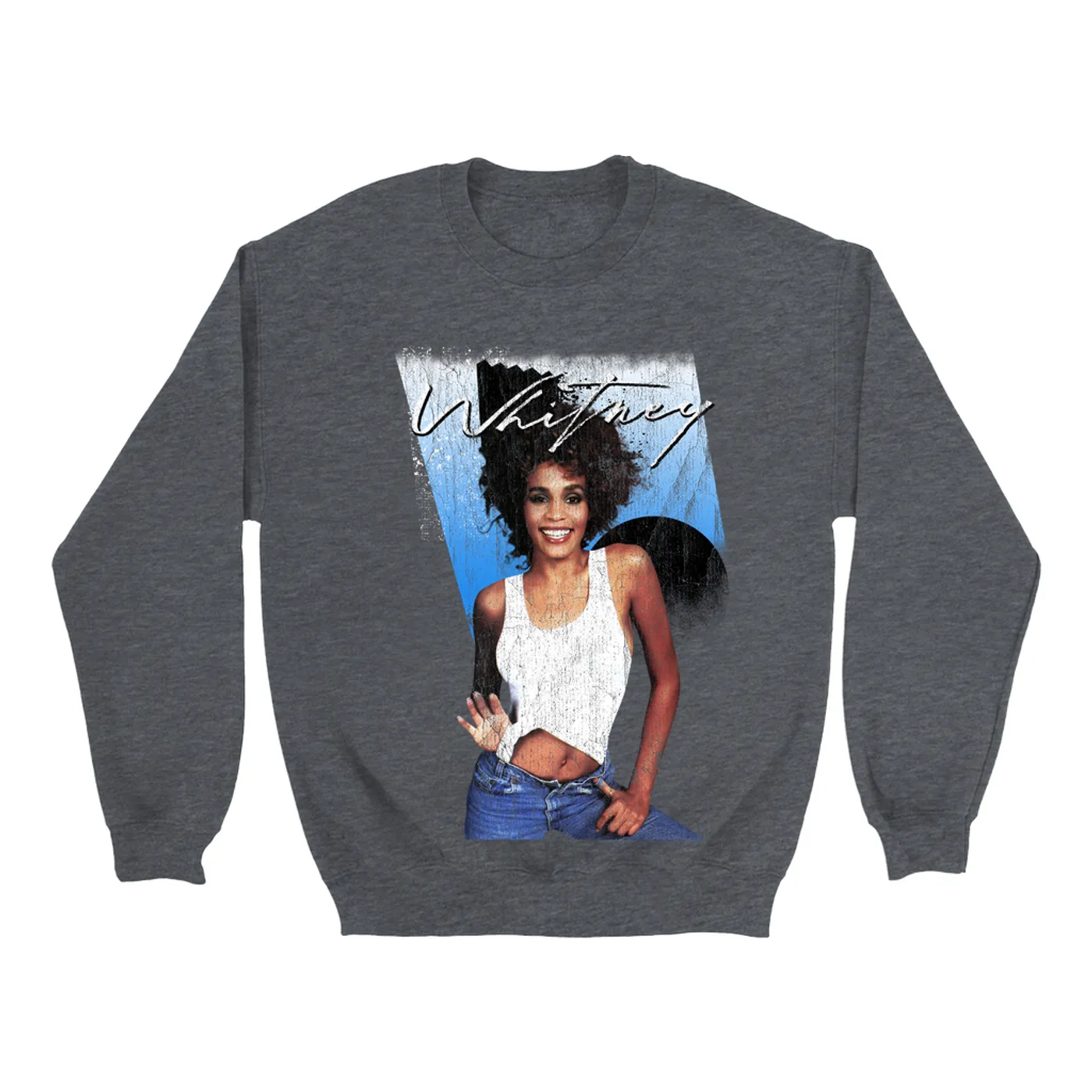 Whitney Houston Sweatshirt | I Wanna Dance With Somebody Album Art Design Distressed Whitney Houston Sweatshirt