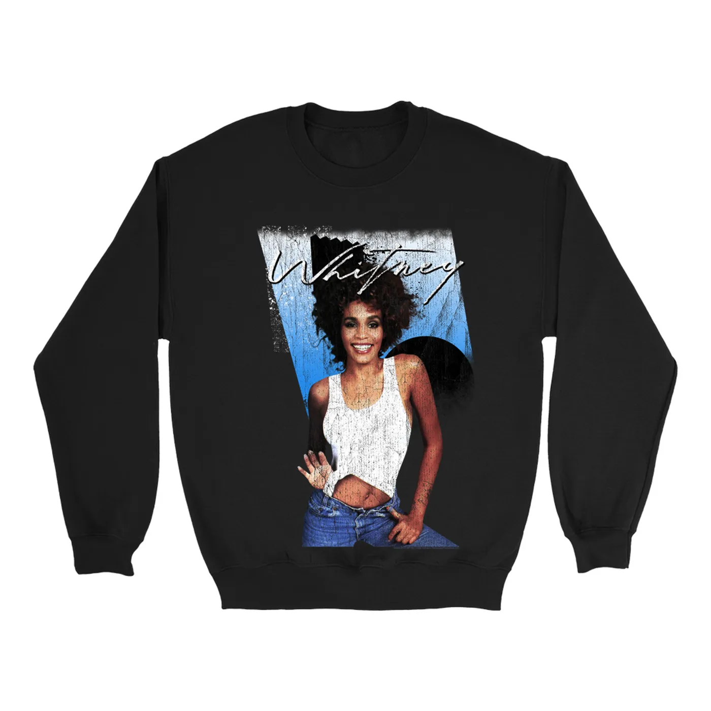 Whitney Houston Sweatshirt | I Wanna Dance With Somebody Album Art Design Distressed Whitney Houston Sweatshirt