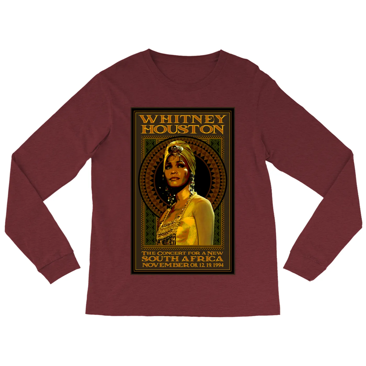 Whitney Houston Long Sleeve Shirt | South Africa Concert 1994 Whitney Houston Shirt