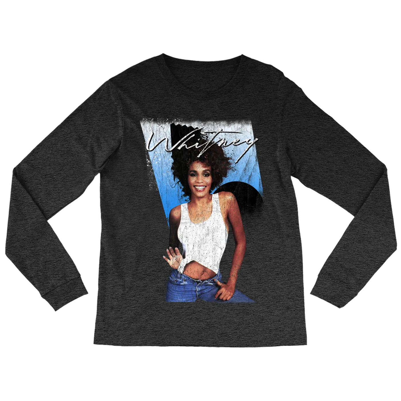 Whitney Houston Long Sleeve Shirt | I Wanna Dance With Somebody Album Art Design Distressed Whitney Houston Shirt