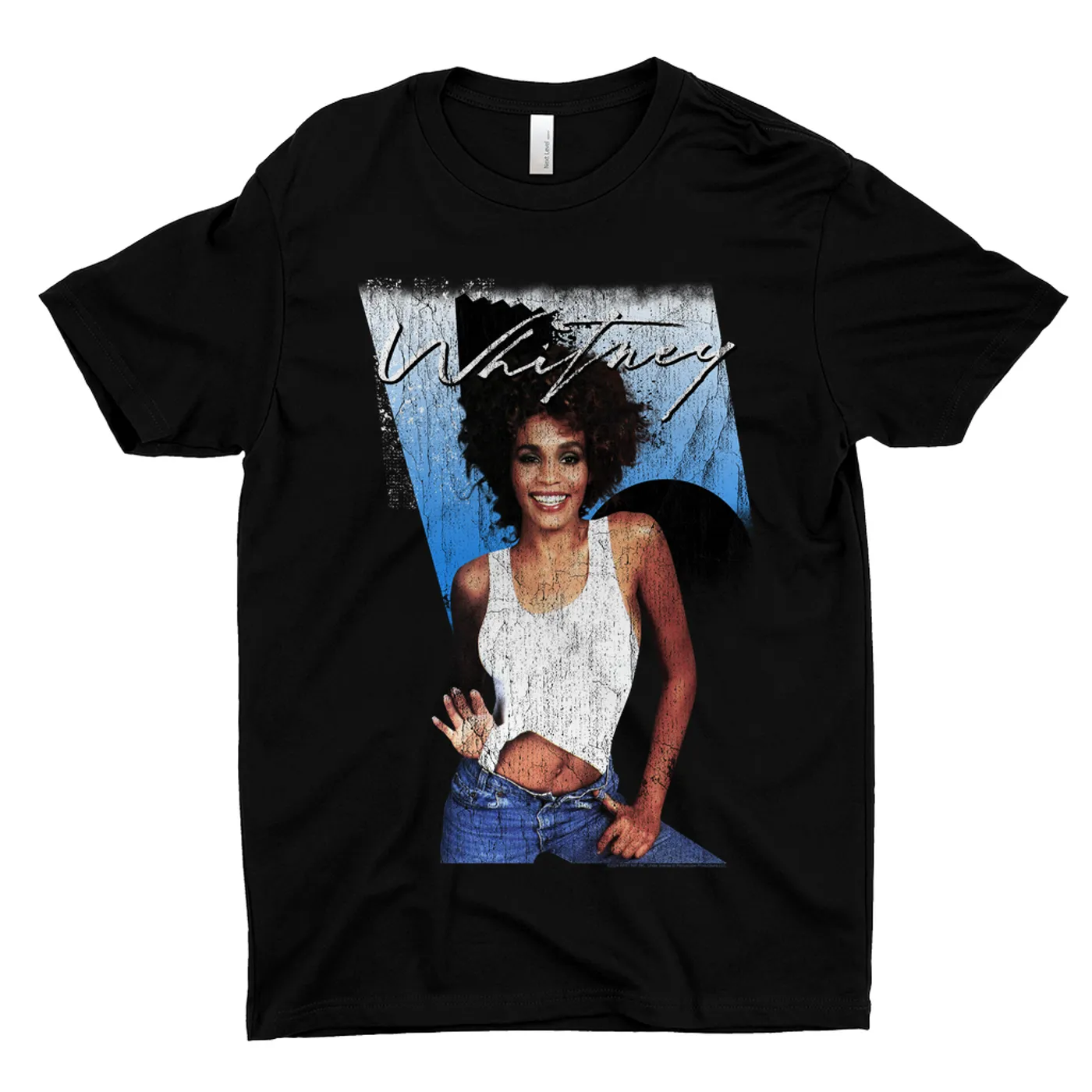 Whitney Houston T-Shirt | I Wanna Dance With Somebody Album Art Design Distressed Whitney Houston Dark Shirt