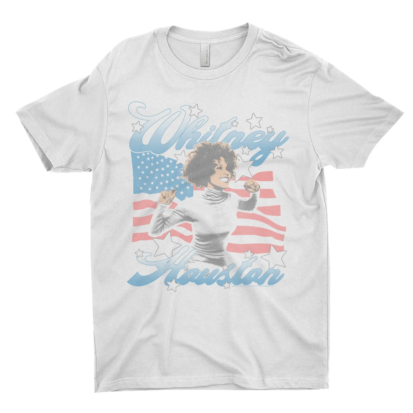 Whitney Houston T-Shirt | Star Spangled Whitney Houston Light Shirt