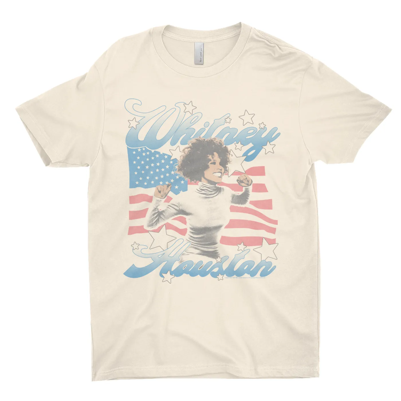Whitney Houston T-Shirt | Star Spangled Whitney Houston Light Shirt