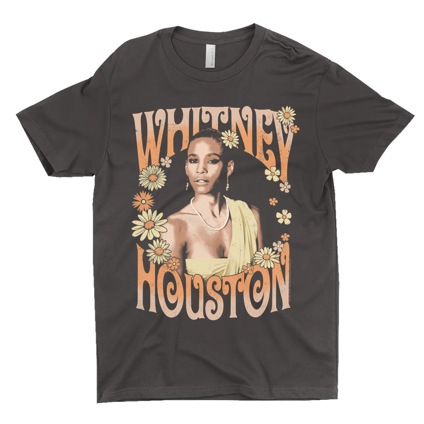 Whitney Houston T-Shirt | Flower Power Design (Merchbar Exclusive) Whitney Houston Dark Shirt