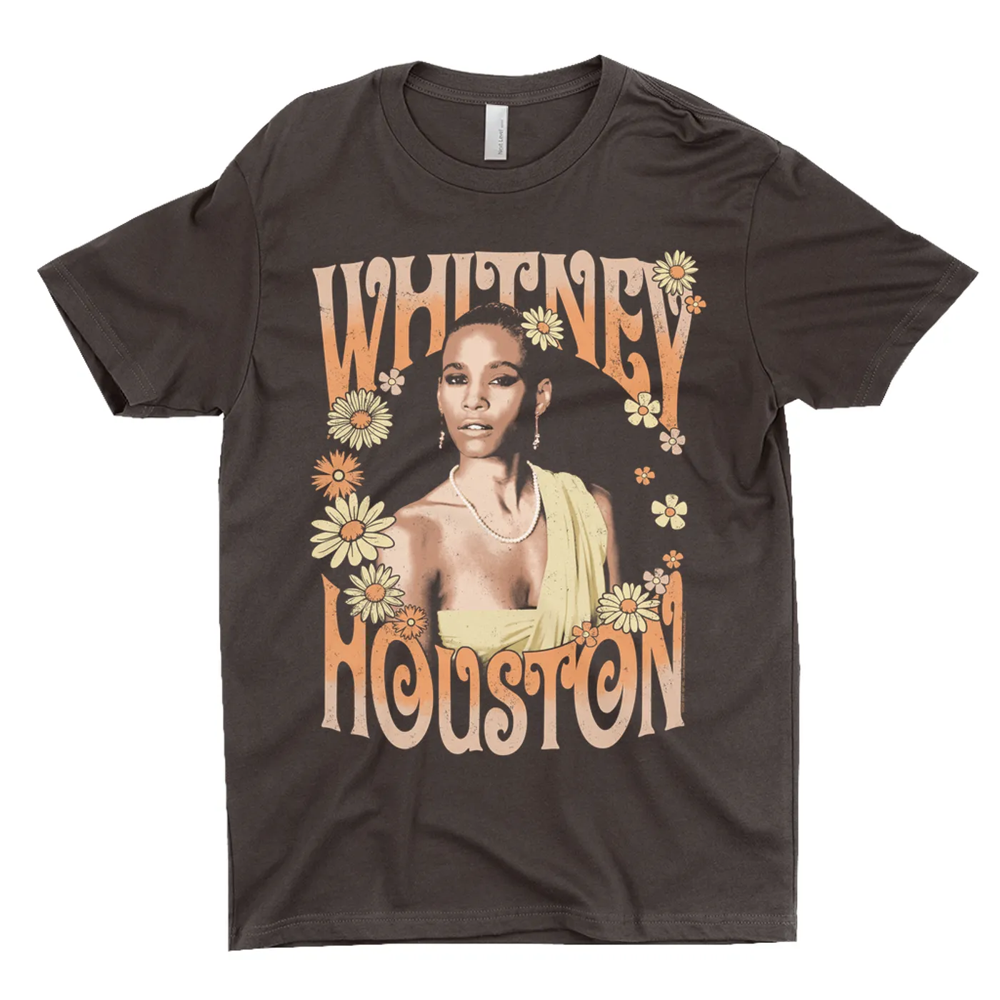 Whitney Houston T-Shirt | Flower Power Design (Merchbar Exclusive) Whitney Houston Dark Shirt