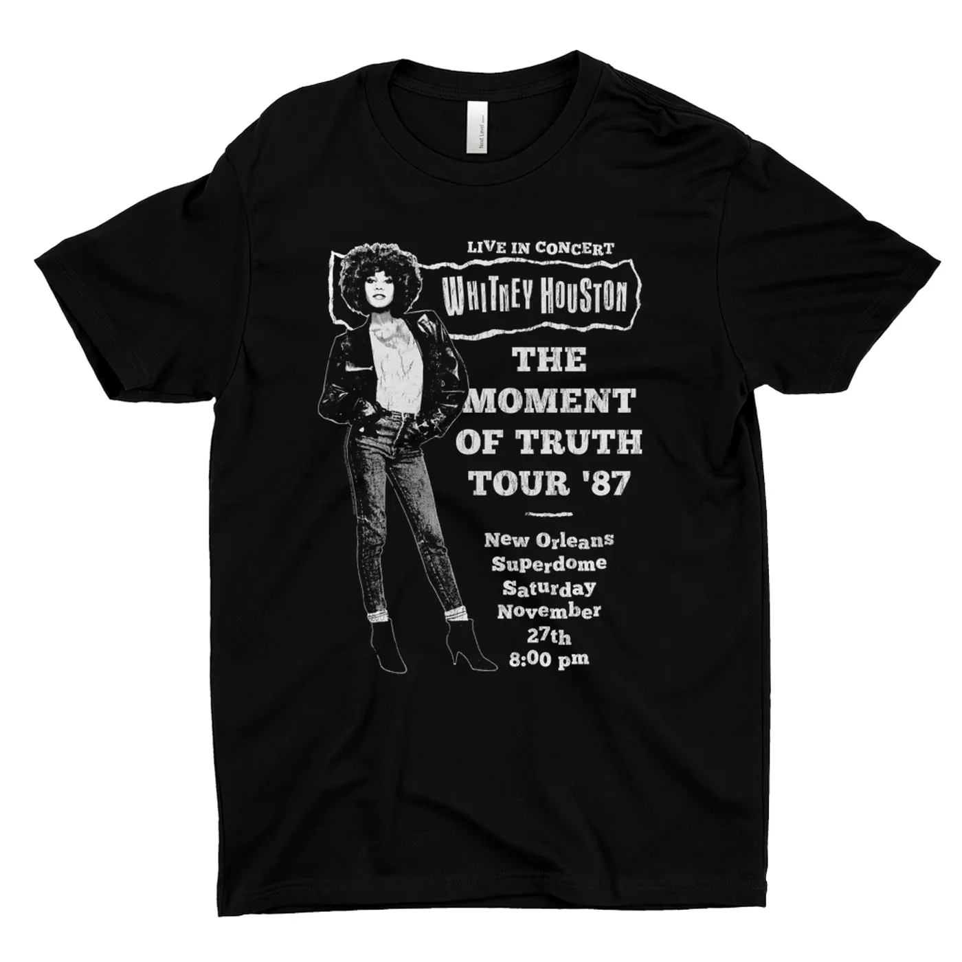 Whitney Houston T-Shirt | LIVE The Moment Of Truth Tour Distressed (Merchbar Exclusive) Whitney Houston Dark Shirt