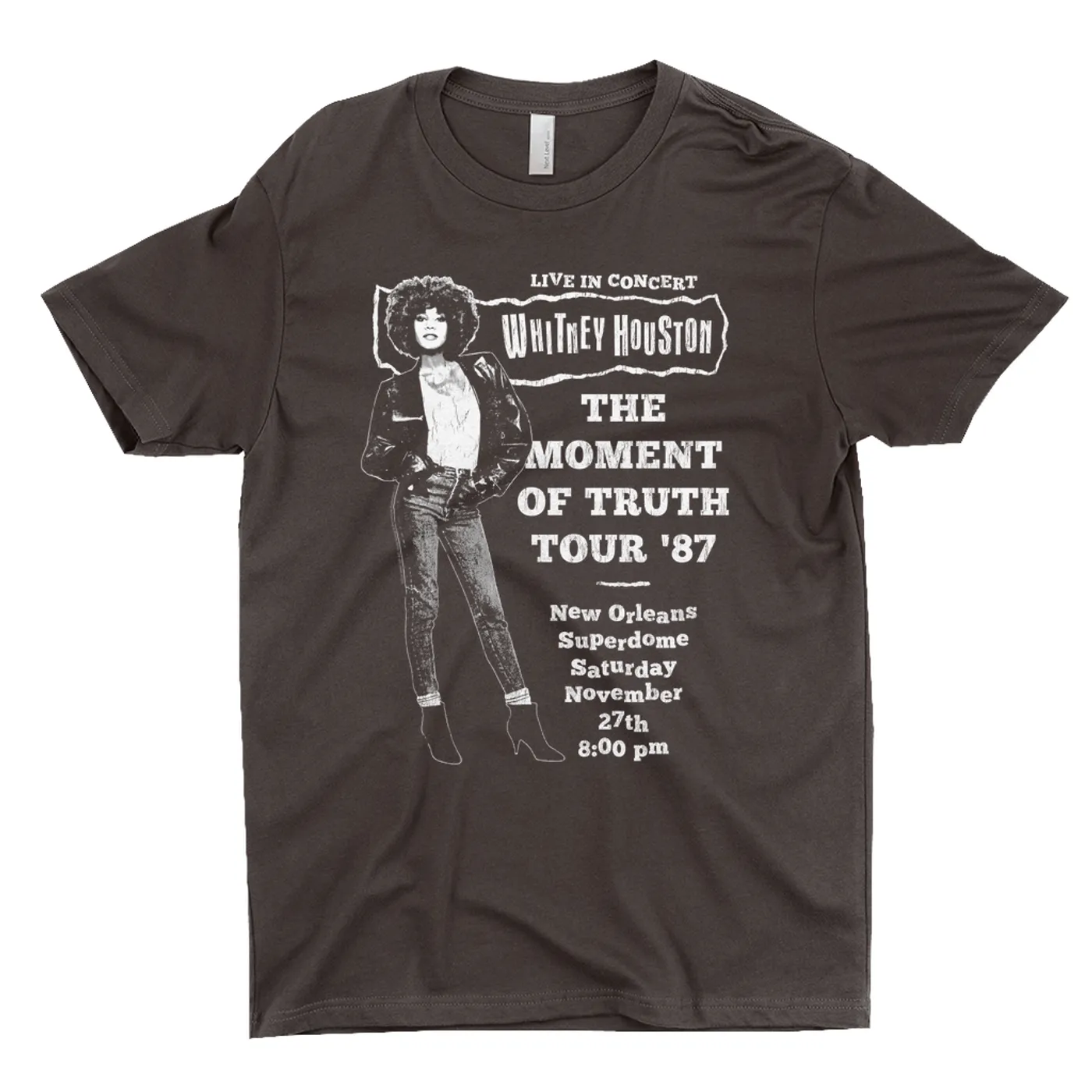 Whitney Houston T-Shirt | LIVE The Moment Of Truth Tour Distressed (Merchbar Exclusive) Whitney Houston Dark Shirt