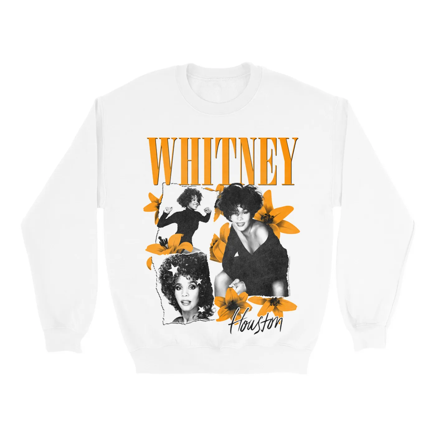 Whitney Houston Sweatshirt | Marigold Lily Stargazer Design (Merchbar Exclusive) Whitney Houston Sweatshirt