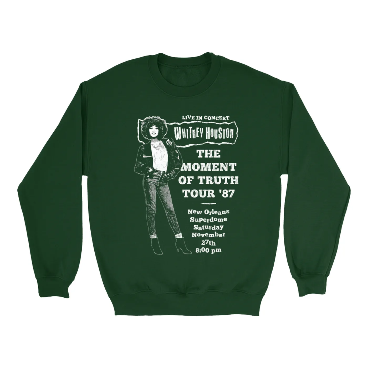 Whitney Houston Sweatshirt | LIVE The Moment Of Truth Tour Distressed (Merchbar Exclusive) Whitney Houston Sweatshirt