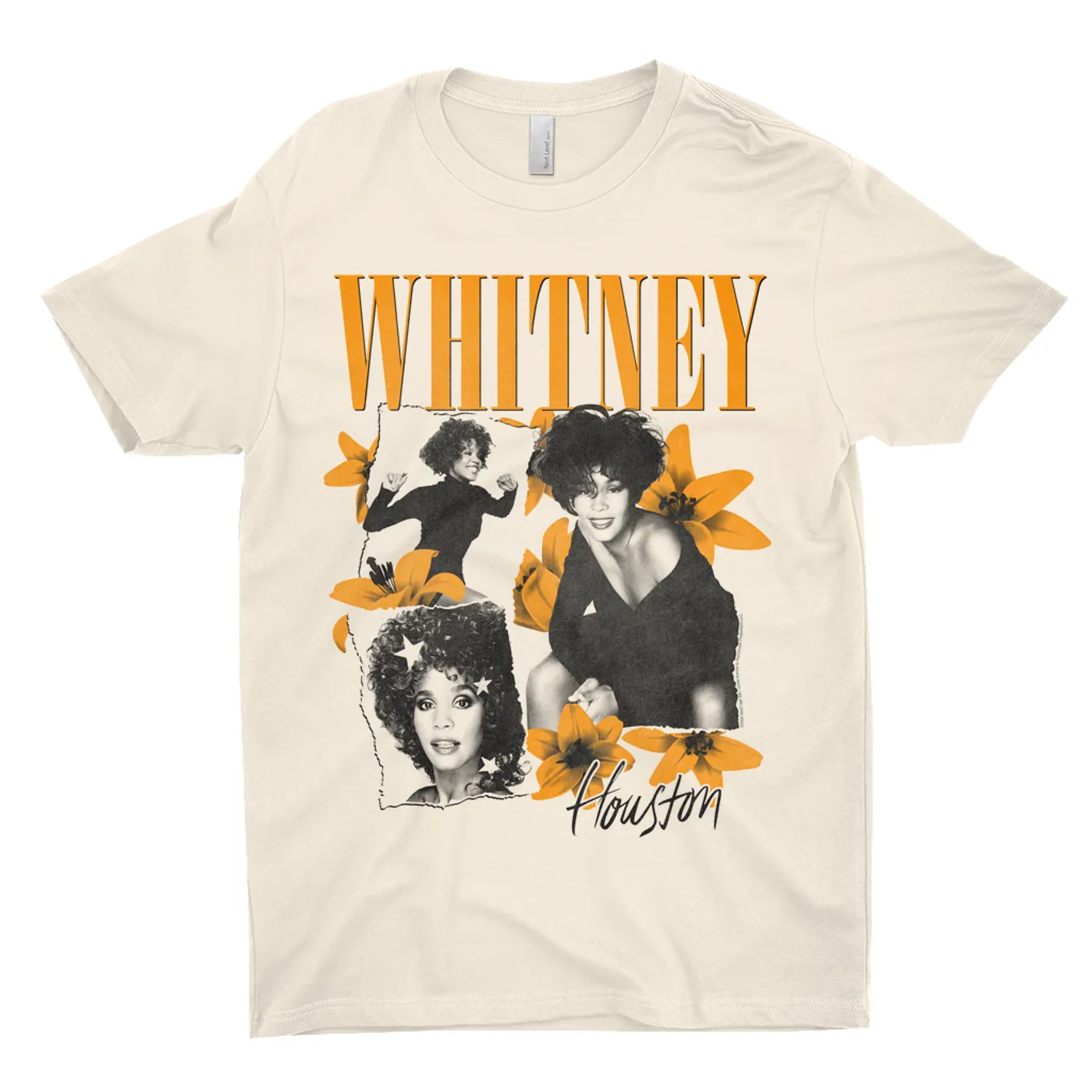 Whitney Houston T-Shirt | Marigold Lily Stargazer Design (Merchbar Exclusive) Whitney Houston Light Shirt