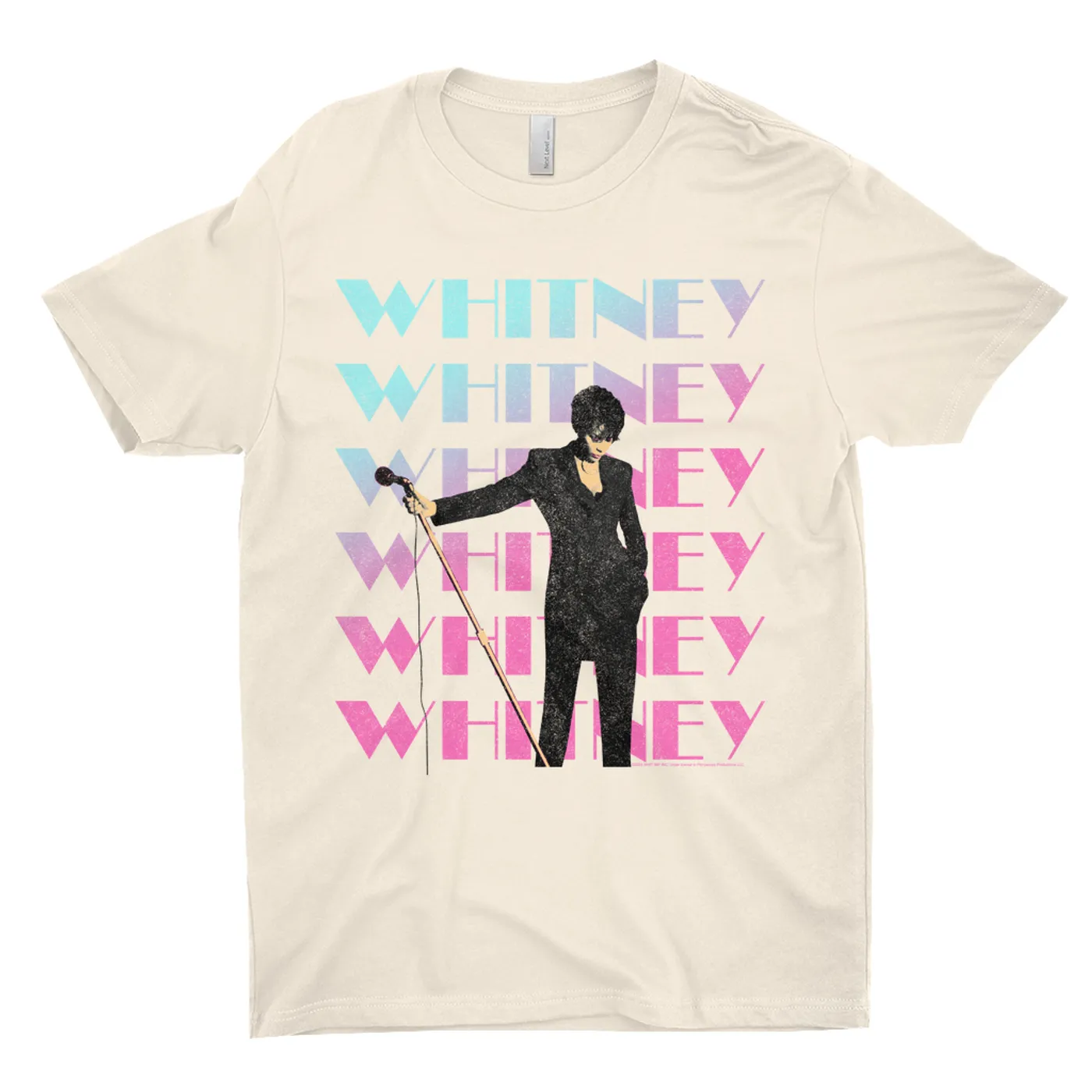 Whitney Houston T-Shirt | Pastel Ombre Whitney On Stage Distressed Whitney Houston Light Shirt