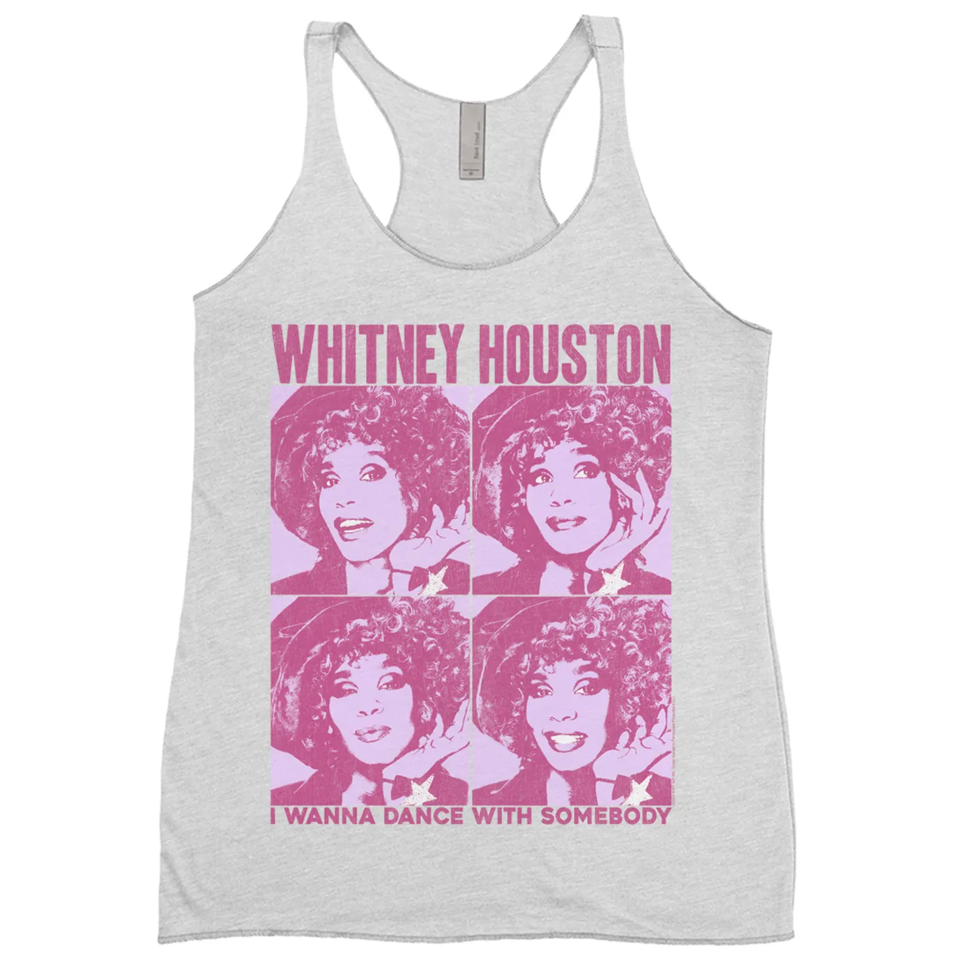 Whitney Houston Ladies' Tank Top | I Wanna Dance Pink Pop Art Whitney Houston Shirt