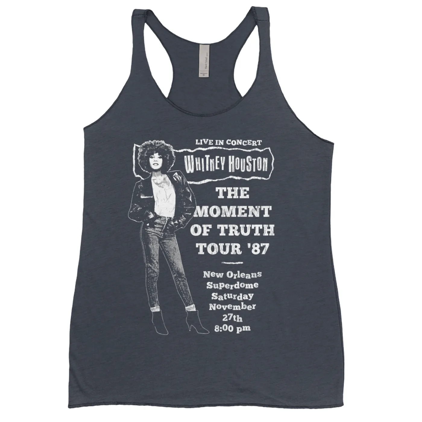Whitney Houston Ladies' Tank Top | LIVE The Moment Of Truth Tour Distressed (Merchbar Exclusive) Whitney Houston Shirt