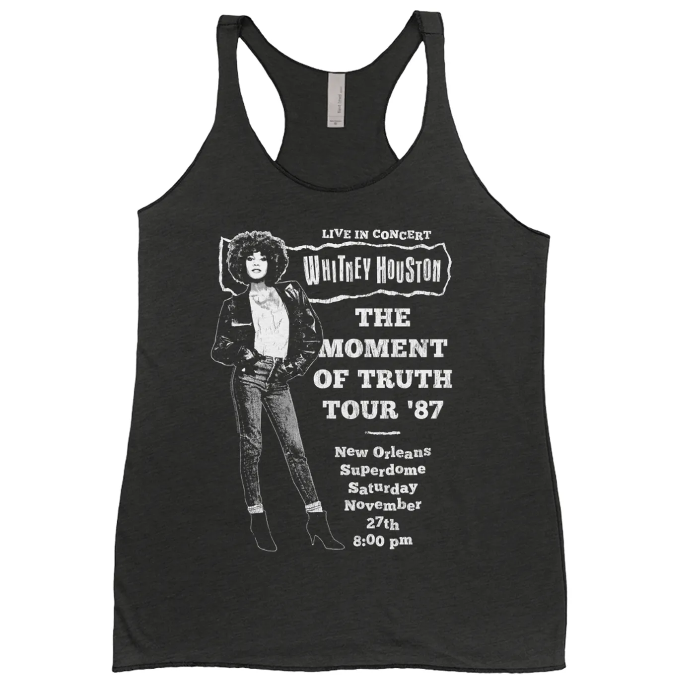 Whitney Houston Ladies' Tank Top | LIVE The Moment Of Truth Tour Distressed (Merchbar Exclusive) Whitney Houston Shirt