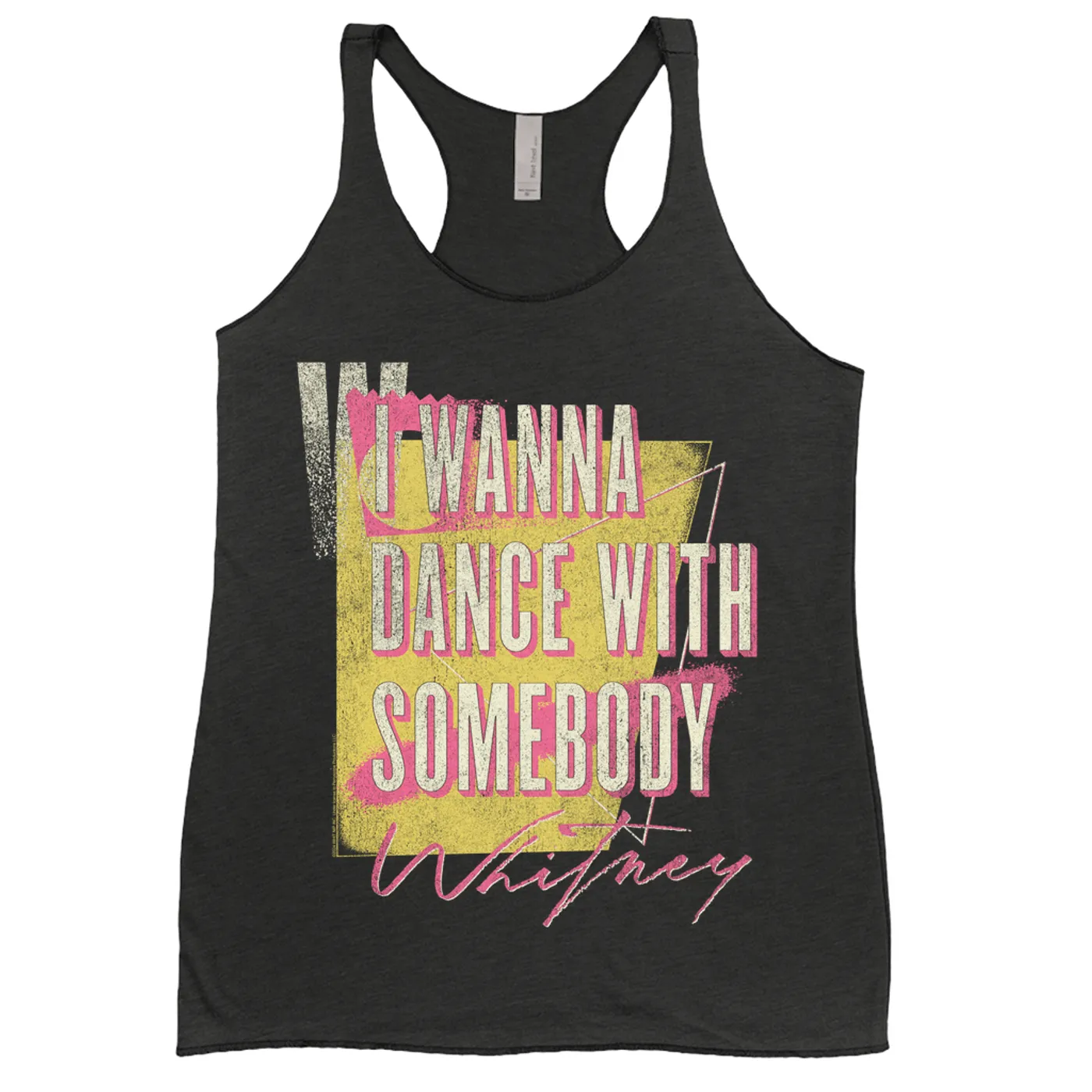 Whitney Houston Ladies' Tank Top | I Wanna Dance Pink Yellow Whitney Houston Shirt