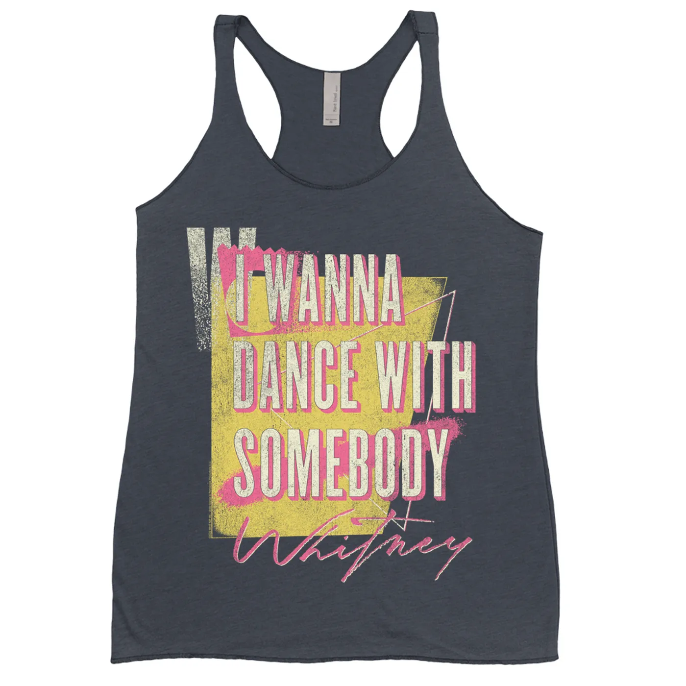 Whitney Houston Ladies' Tank Top | I Wanna Dance Pink Yellow Whitney Houston Shirt