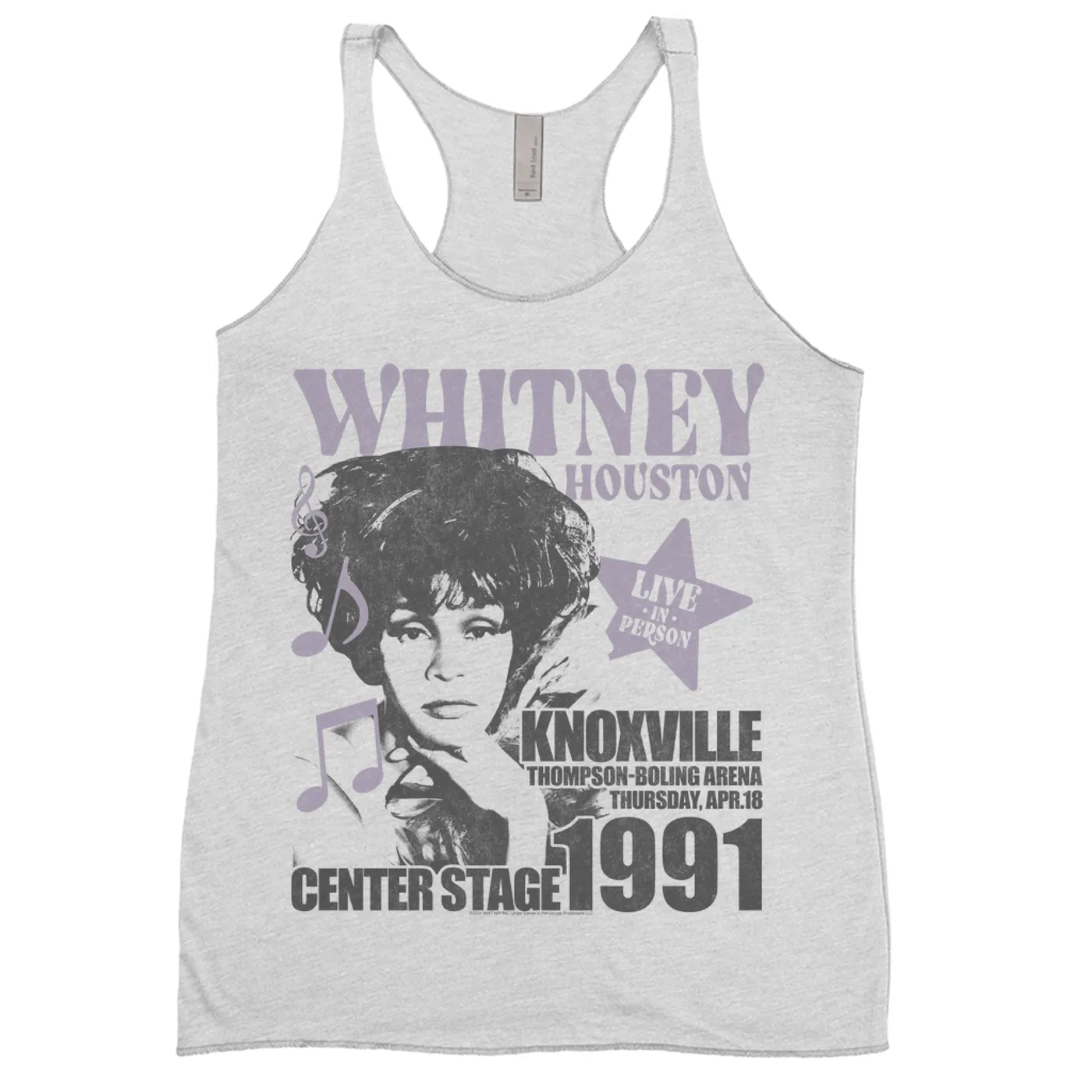 Whitney Houston Ladies' Tank Top | Knoxville 1991 Concert Distressed (Merchbar Exclusive) Whitney Houston Shirt