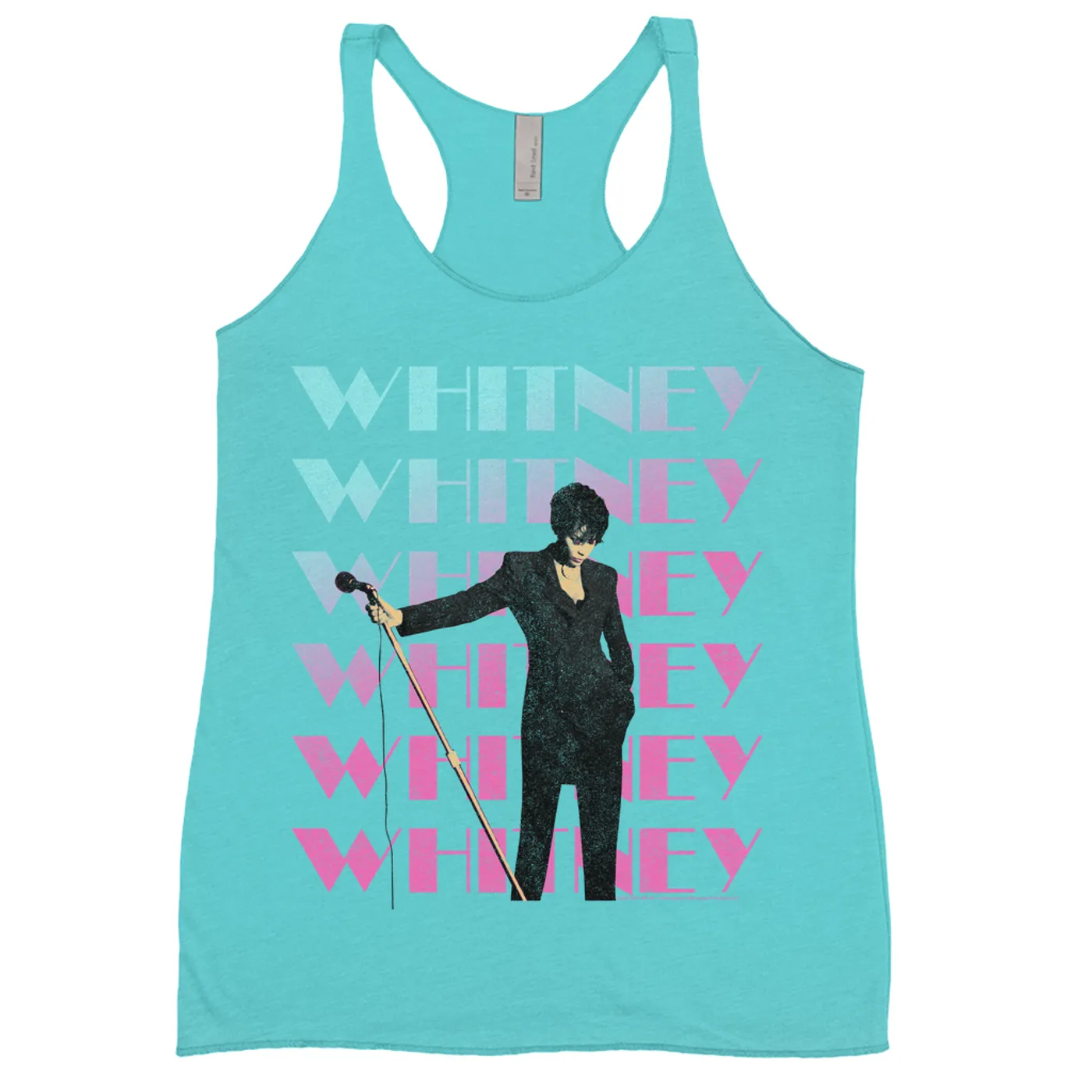 Whitney Houston Ladies' Tank Top | Pastel Ombre Whitney On Stage Distressed Whitney Houston Shirt