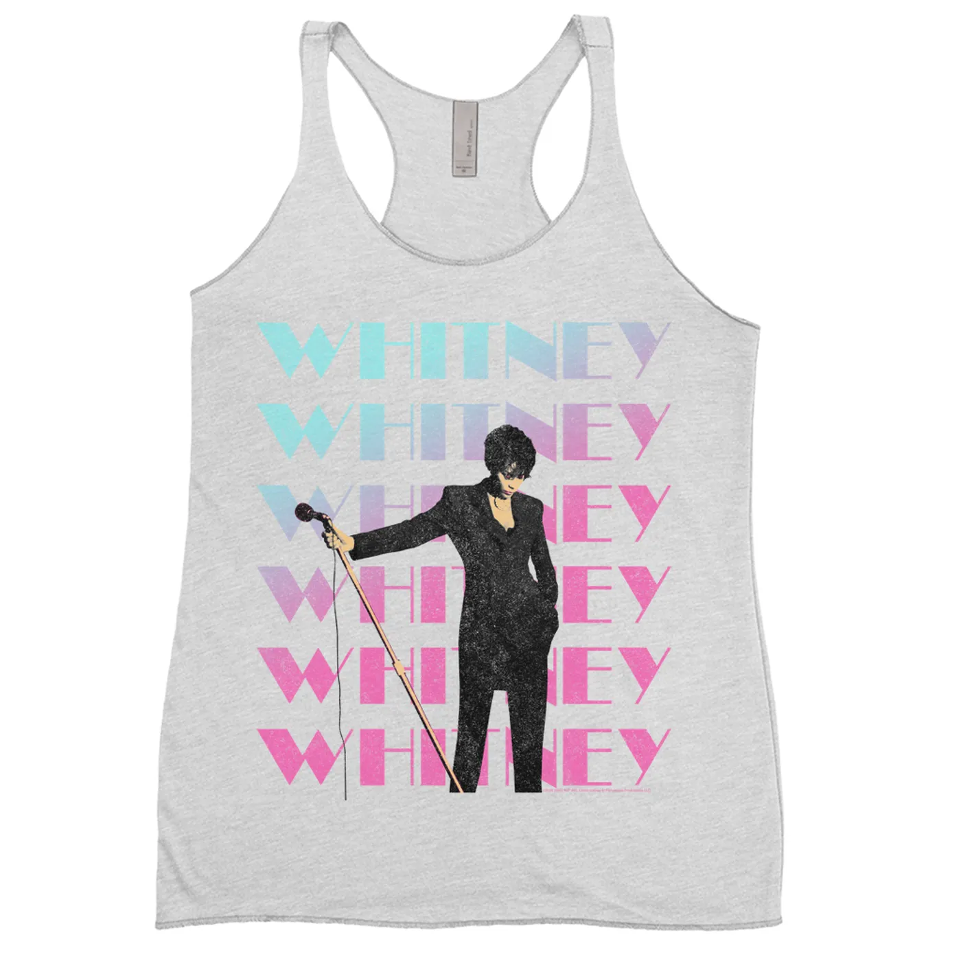 Whitney Houston Ladies' Tank Top | Pastel Ombre Whitney On Stage Distressed Whitney Houston Shirt