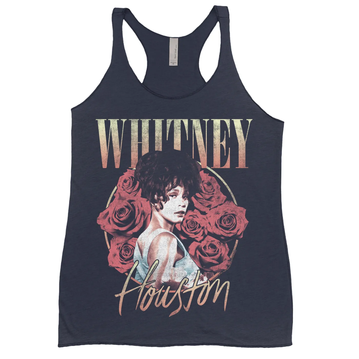 Whitney Houston Ladies' Tank Top | Rose Bouquet Distressed (Merchbar Exclusive) Whitney Houston Shirt
