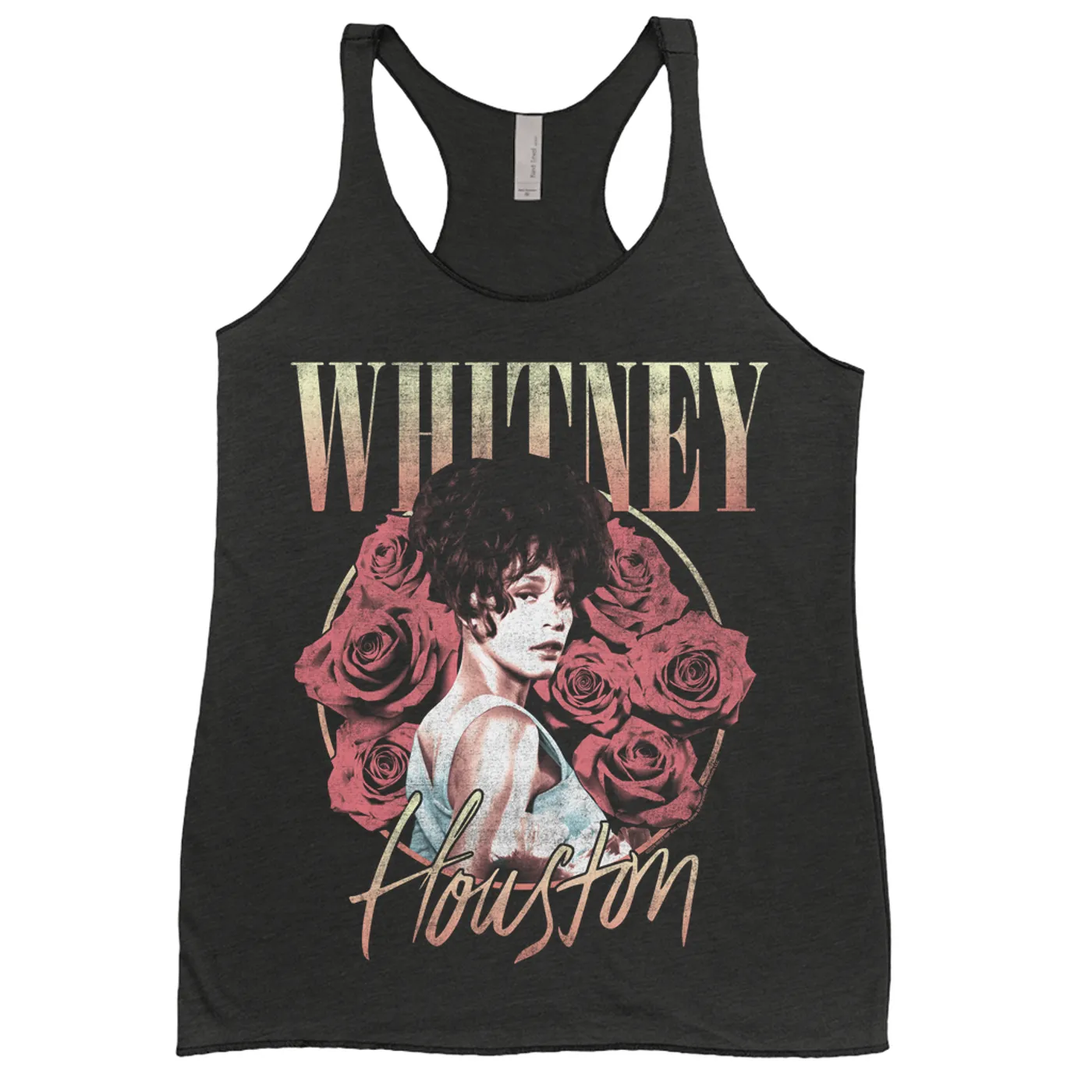 Whitney Houston Ladies' Tank Top | Rose Bouquet Distressed (Merchbar Exclusive) Whitney Houston Shirt