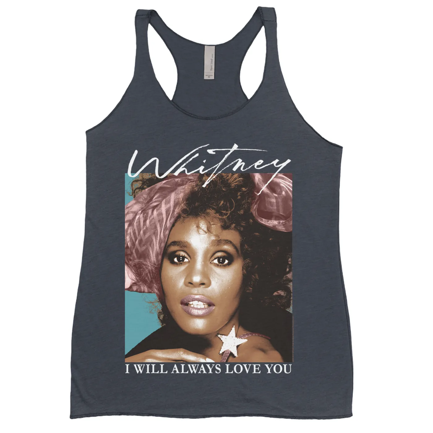 Whitney Houston Ladies' Tank Top | 1987 Whitney Pastel Image Distressed Whitney Houston Shirt