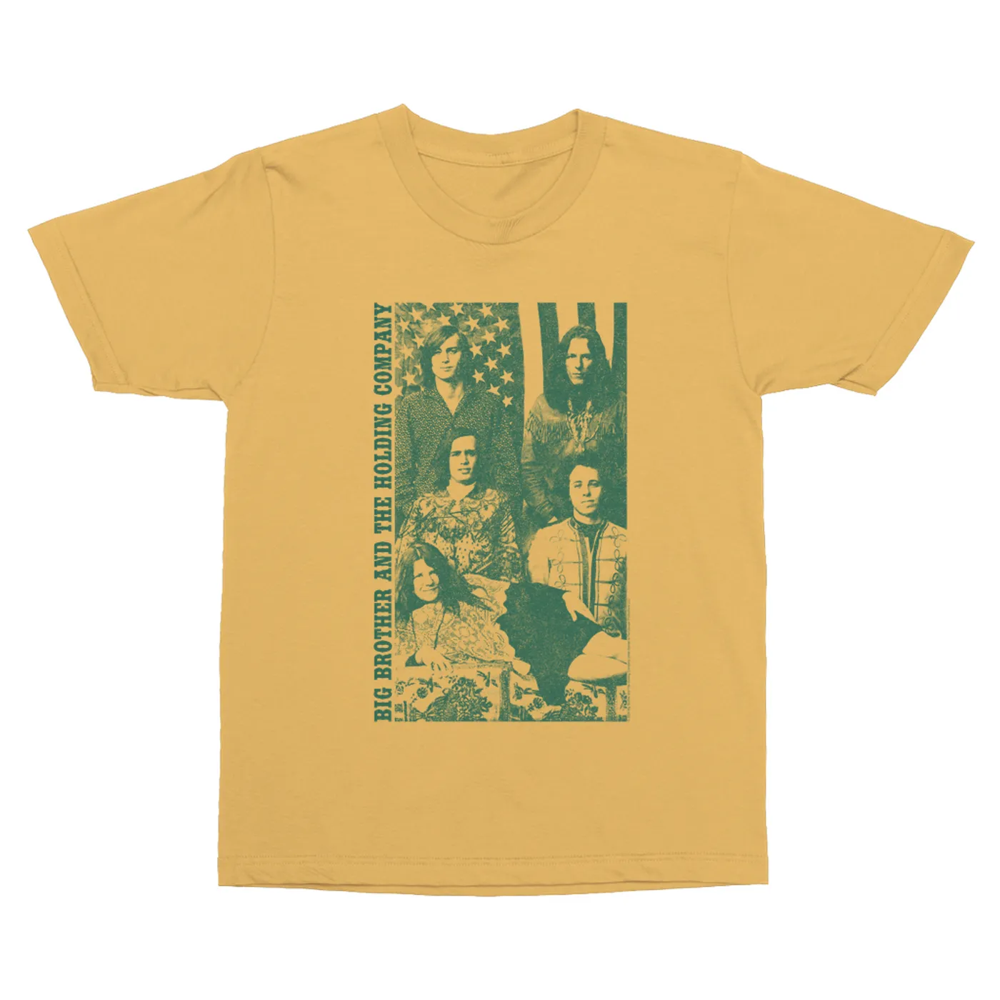 Big Brother & The Holding Company Big Brother and The Holding Co. T-Shirt | Featuring Janis Joplin Group Flag Photo (Merchbar Exclusive) Big Brother and The Holding Co. Vintage Shirt