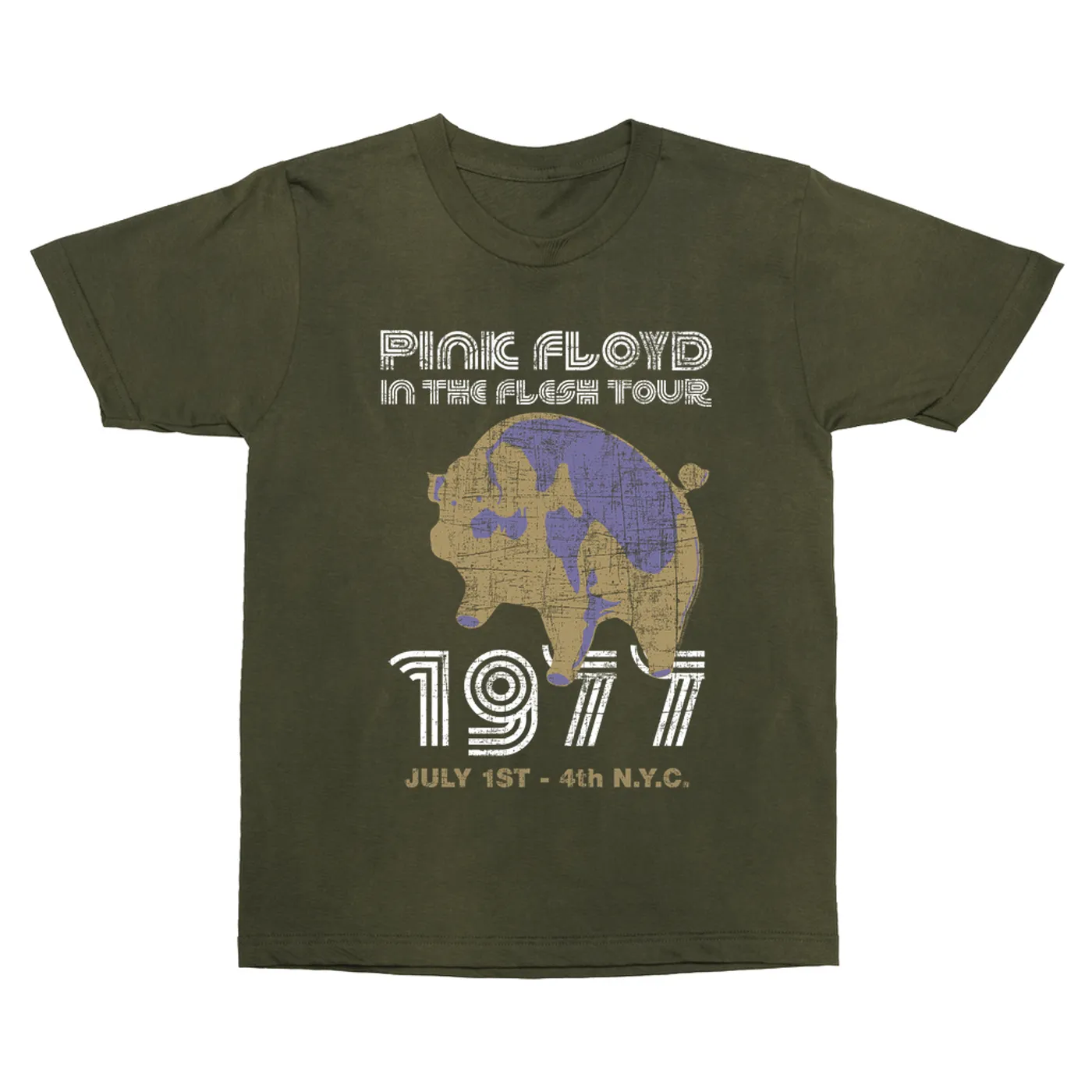 Pink Floyd T-Shirt | In The Flesh 1977 NYC Concert Distressed (Merchbar Exclusive) Pink Floyd Vintage Shirt