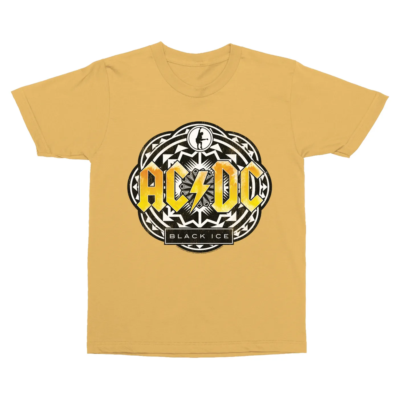 AC/DC T-Shirt | Black Ice Tribal Yellow Design ACDC Vintage Shirt