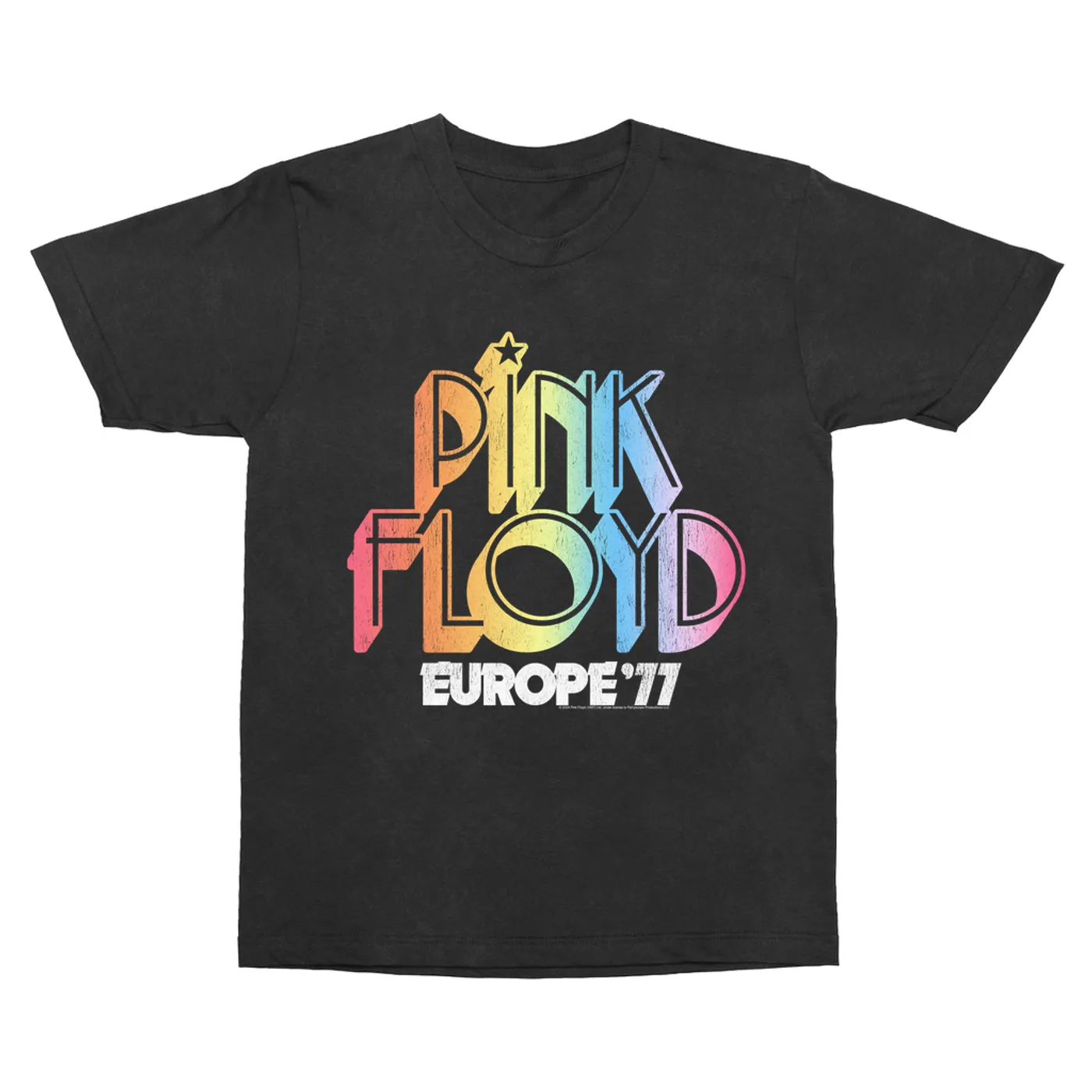 Pink Floyd T-Shirt | Europe '77 Rainbow Ombre Tour Distressed Pink Floyd Vintage Shirt
