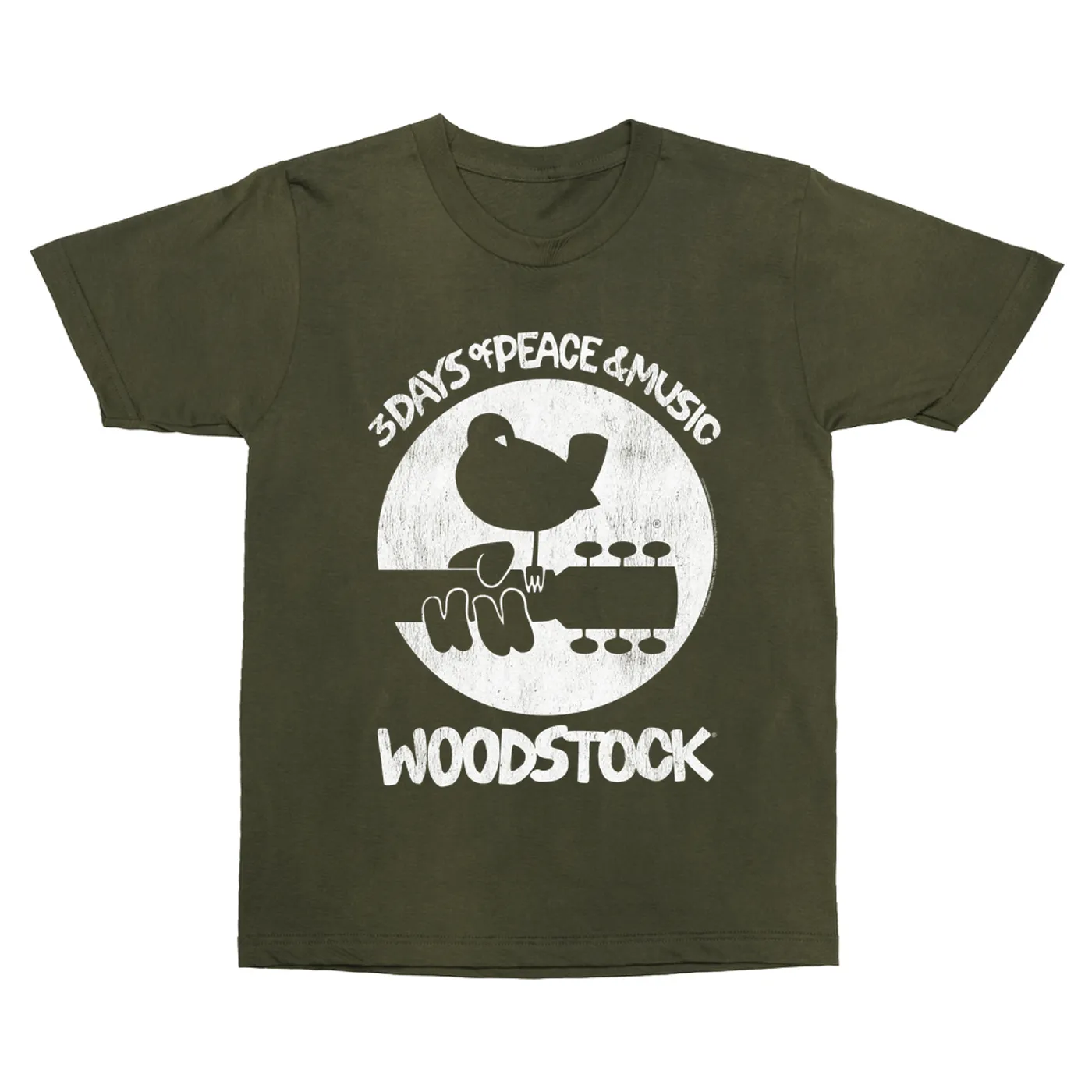 Woodstock T-Shirt | Woodstock Bird And Guitar All In White (Merchbar Exclusive) Woodstock Vintage Shirt
