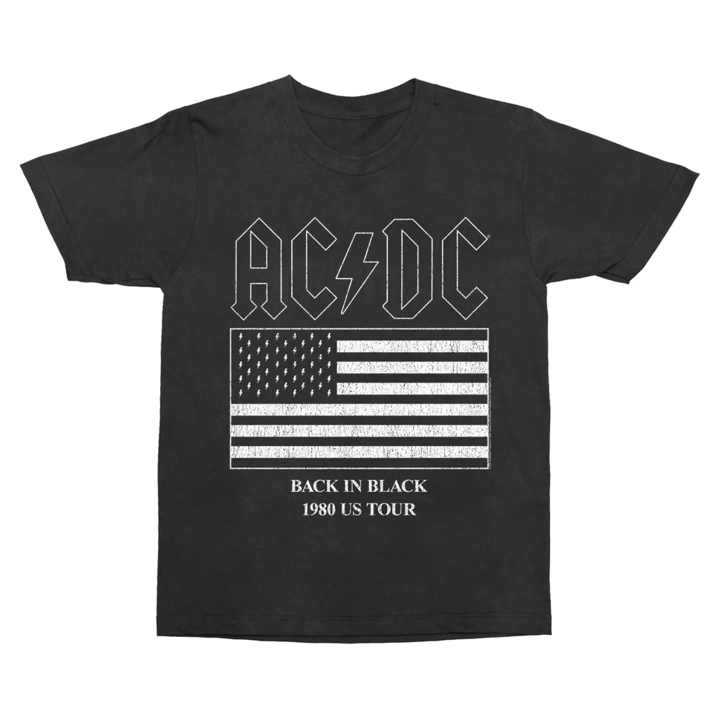 AC/DC T-Shirt | Back In Black Flag Tour 1980 Distressed ACDC Vintage Shirt
