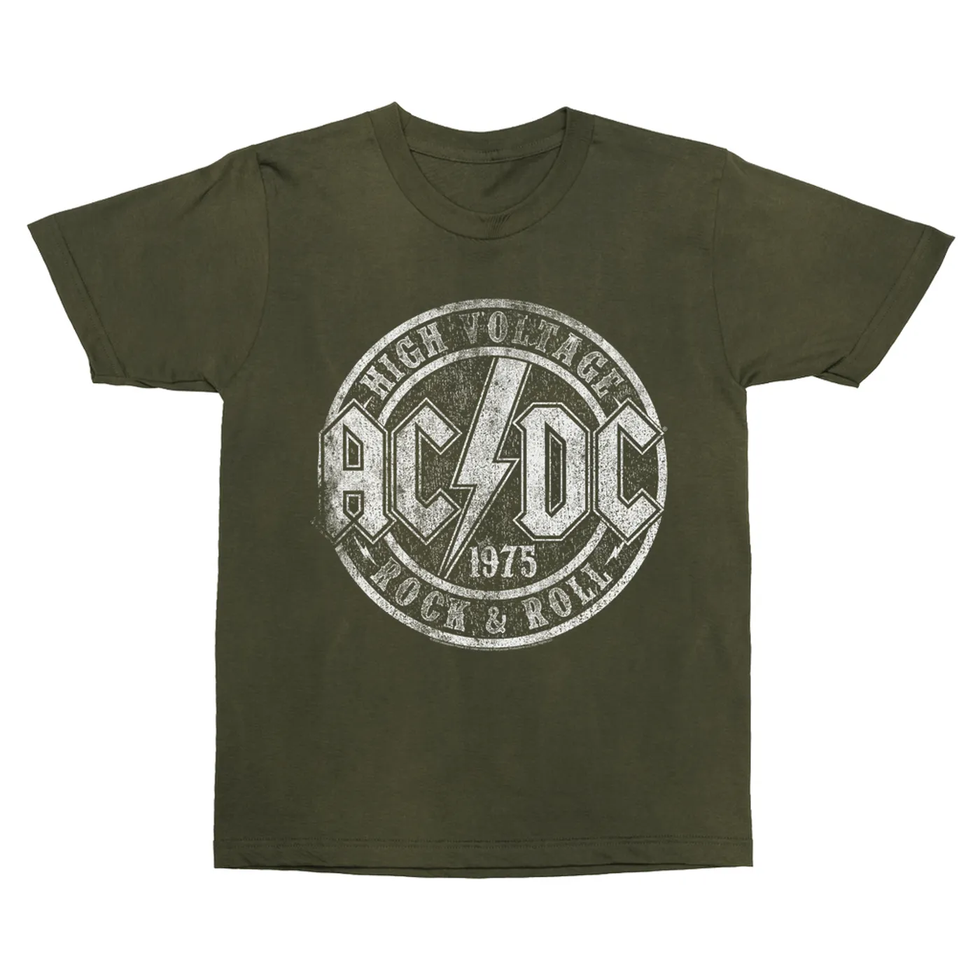 AC/DC T-Shirt | Rock And Roll 1975 Stamped Design Distressed ACDC Vintage Shirt