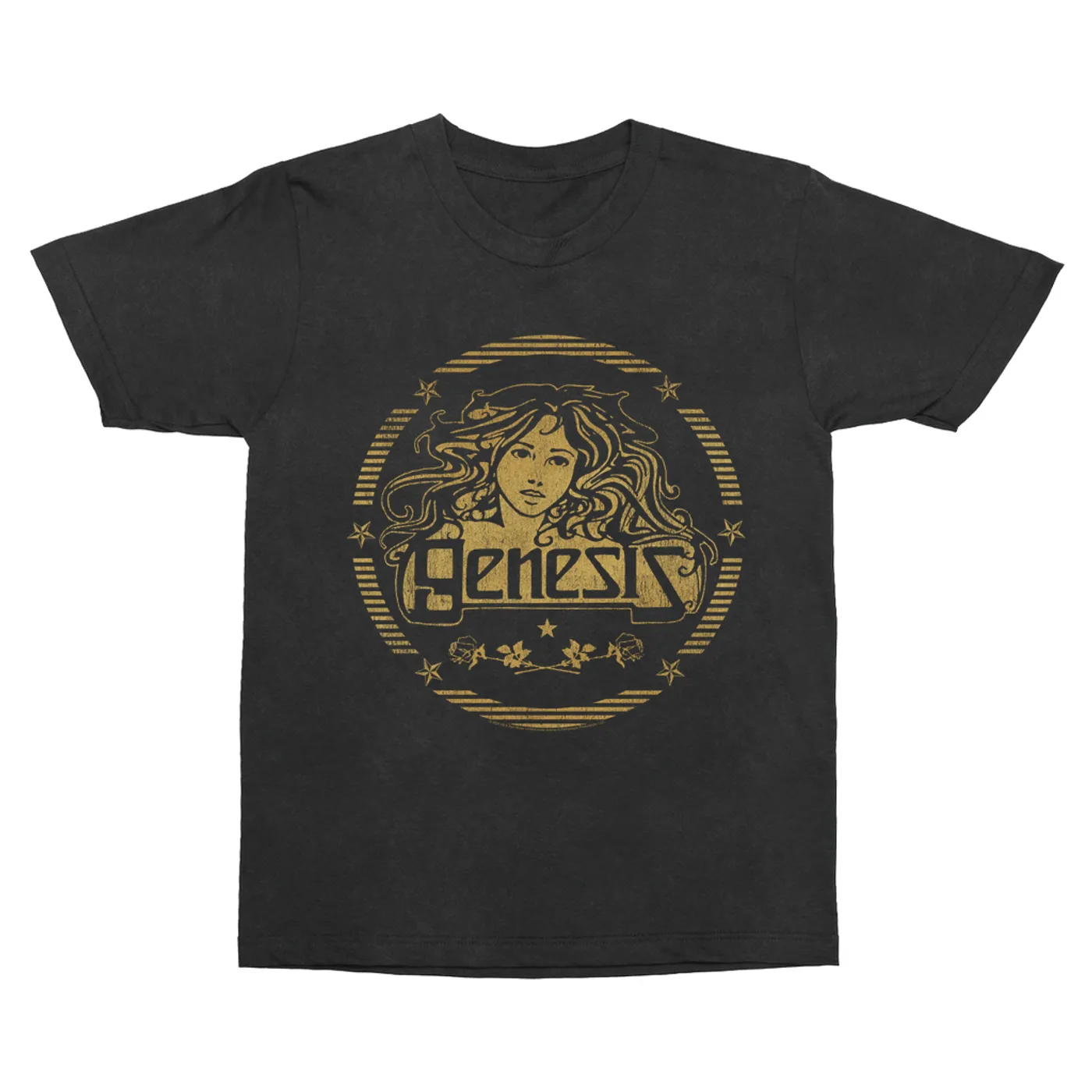 Genesis T-Shirt | Band Art Nouveau Gold Logo Genesis Vintage Shirt
