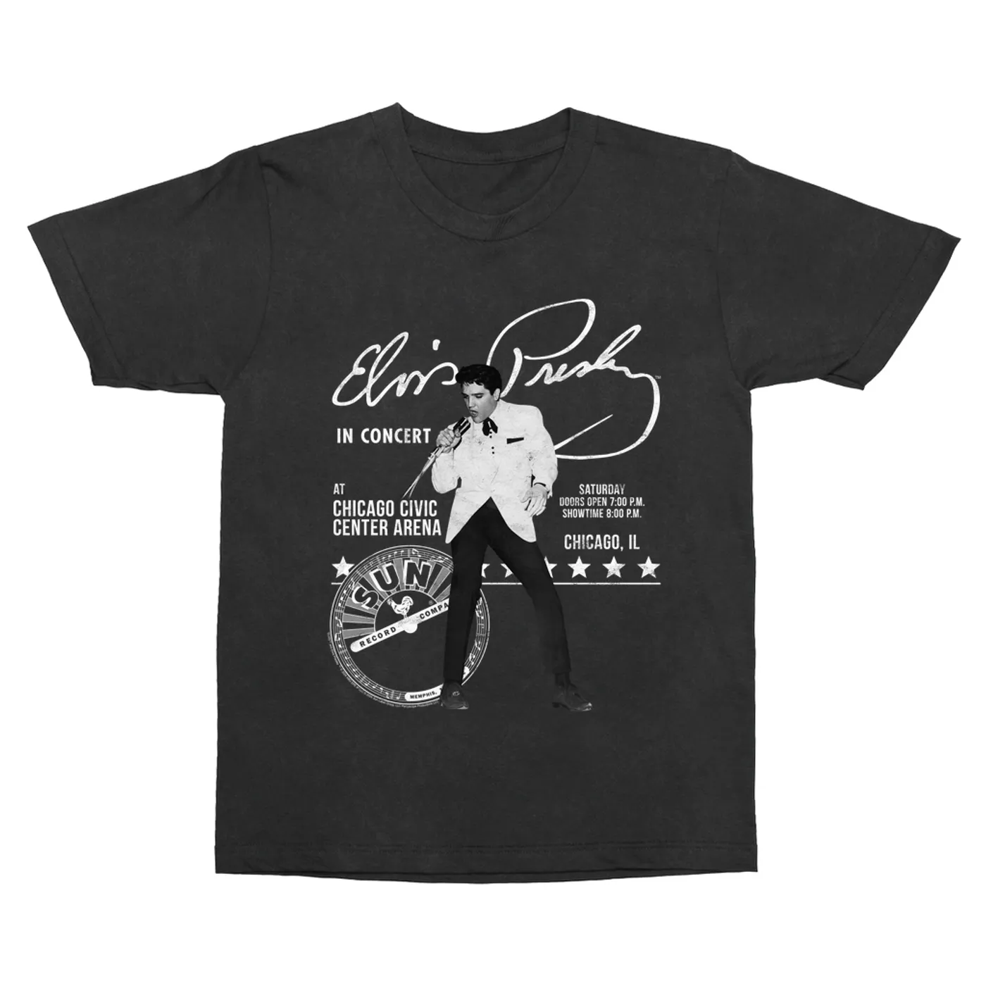 Sun Records T-Shirt | Elvis Chicago Civic Center Arena Show (Merchbar Exclusive) Sun Records Vintage Shirt