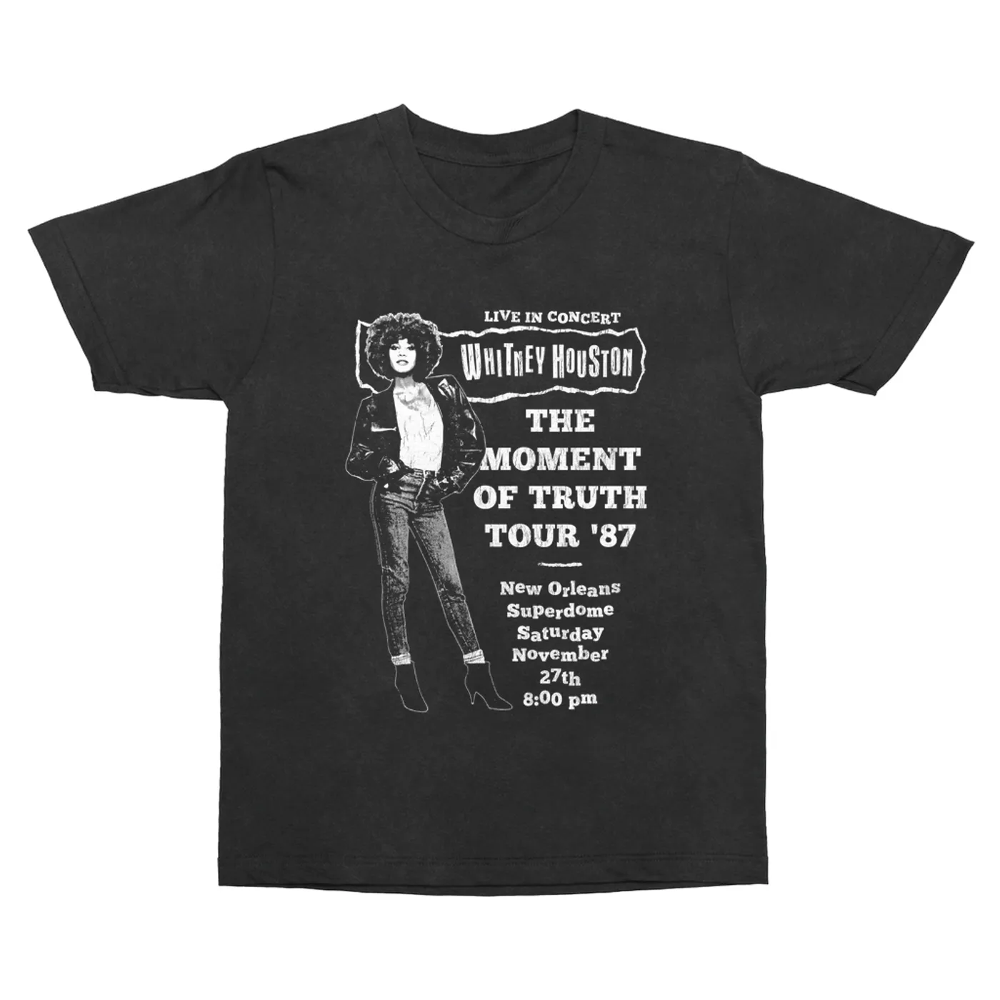 Whitney Houston T-Shirt | LIVE The Moment Of Truth Tour Distressed (Merchbar Exclusive) Whitney Houston Vintage Shirt