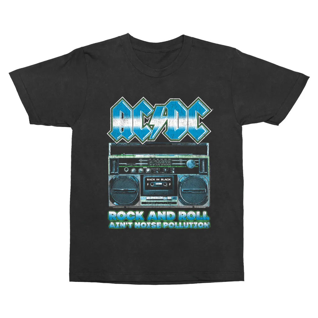 T-Shirt | Rock N' Roll Ain't Noise Pollution Boombox Distressed (Equineop Exclusive) Vintage Shirt