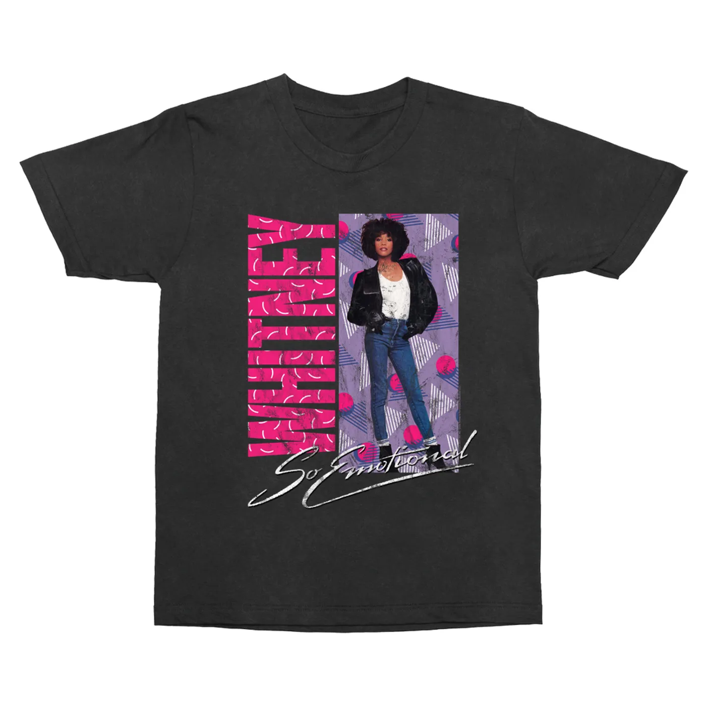 Whitney Houston T-Shirt | So Emotional Pattern Design (Merchbar Exclusive) Whitney Houston Vintage Shirt