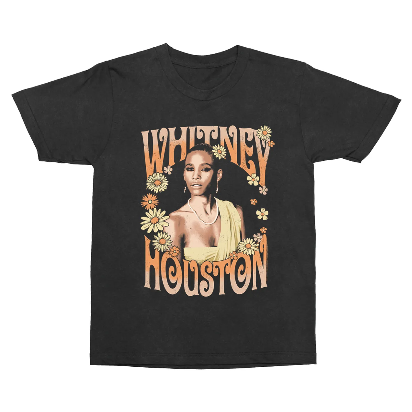 Whitney Houston T-Shirt | Flower Power Design (Merchbar Exclusive) Whitney Houston Vintage Shirt